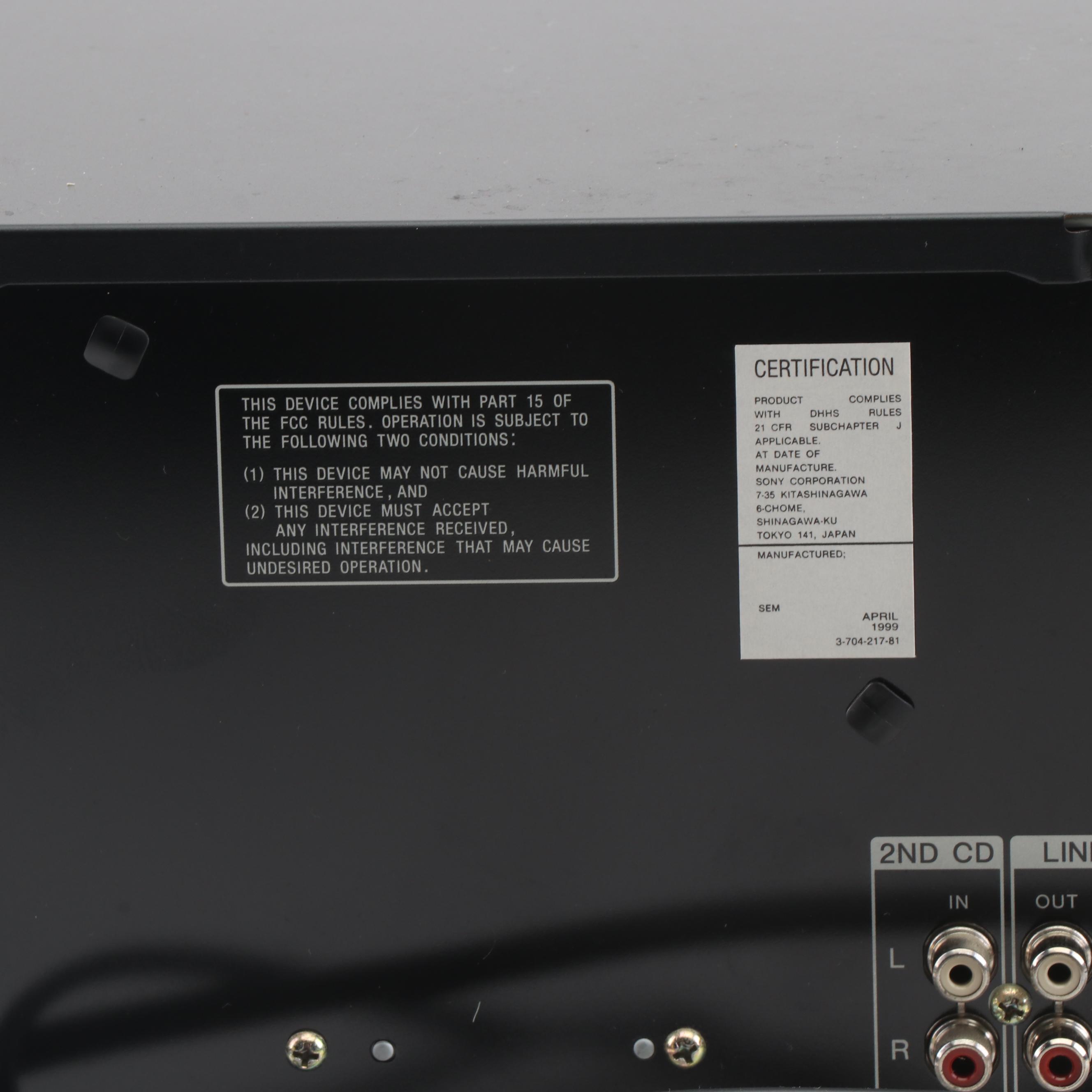 Sony Compact Disc Player CDP-CX300