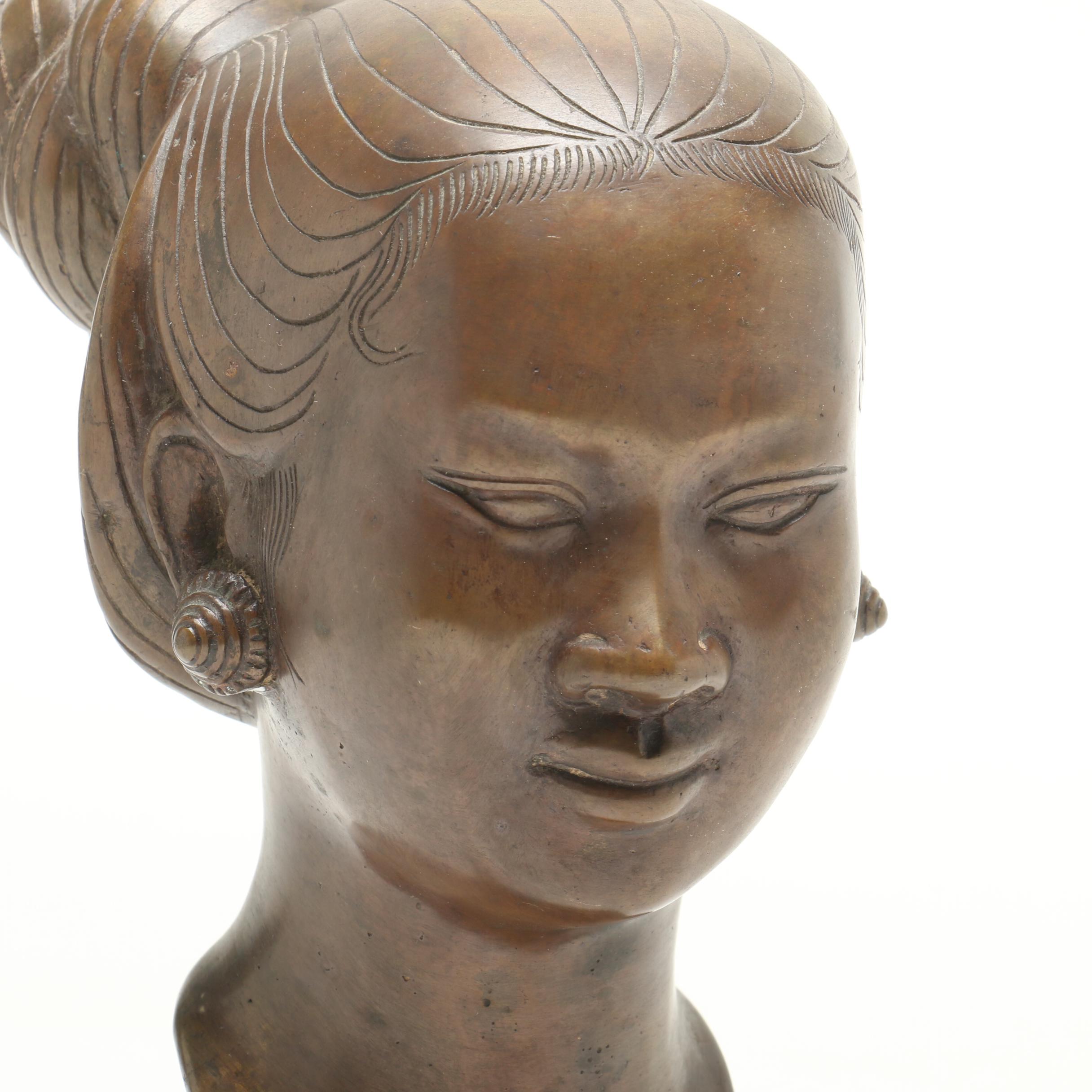 Vietnamese Cast Bronze Replica Bust after Nguyen Thanh