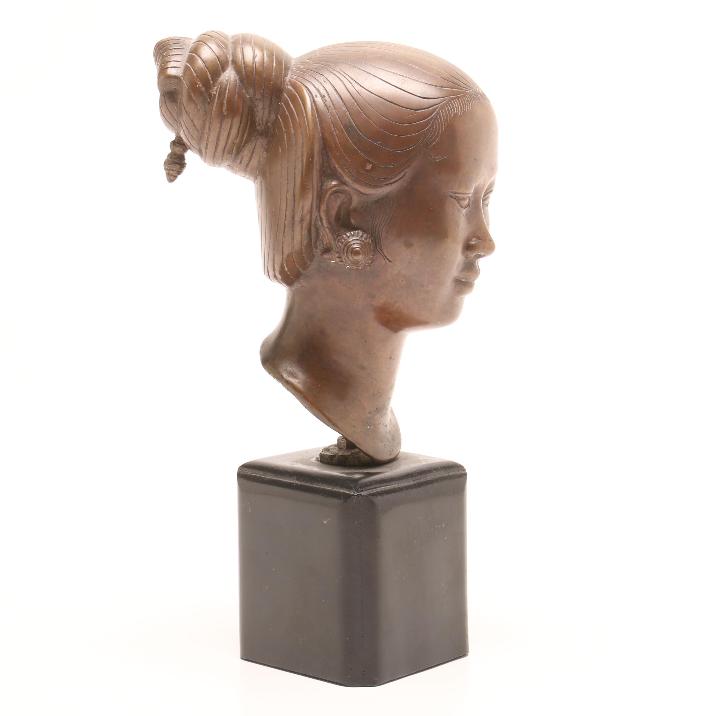 Vietnamese Cast Bronze Replica Bust after Nguyen Thanh