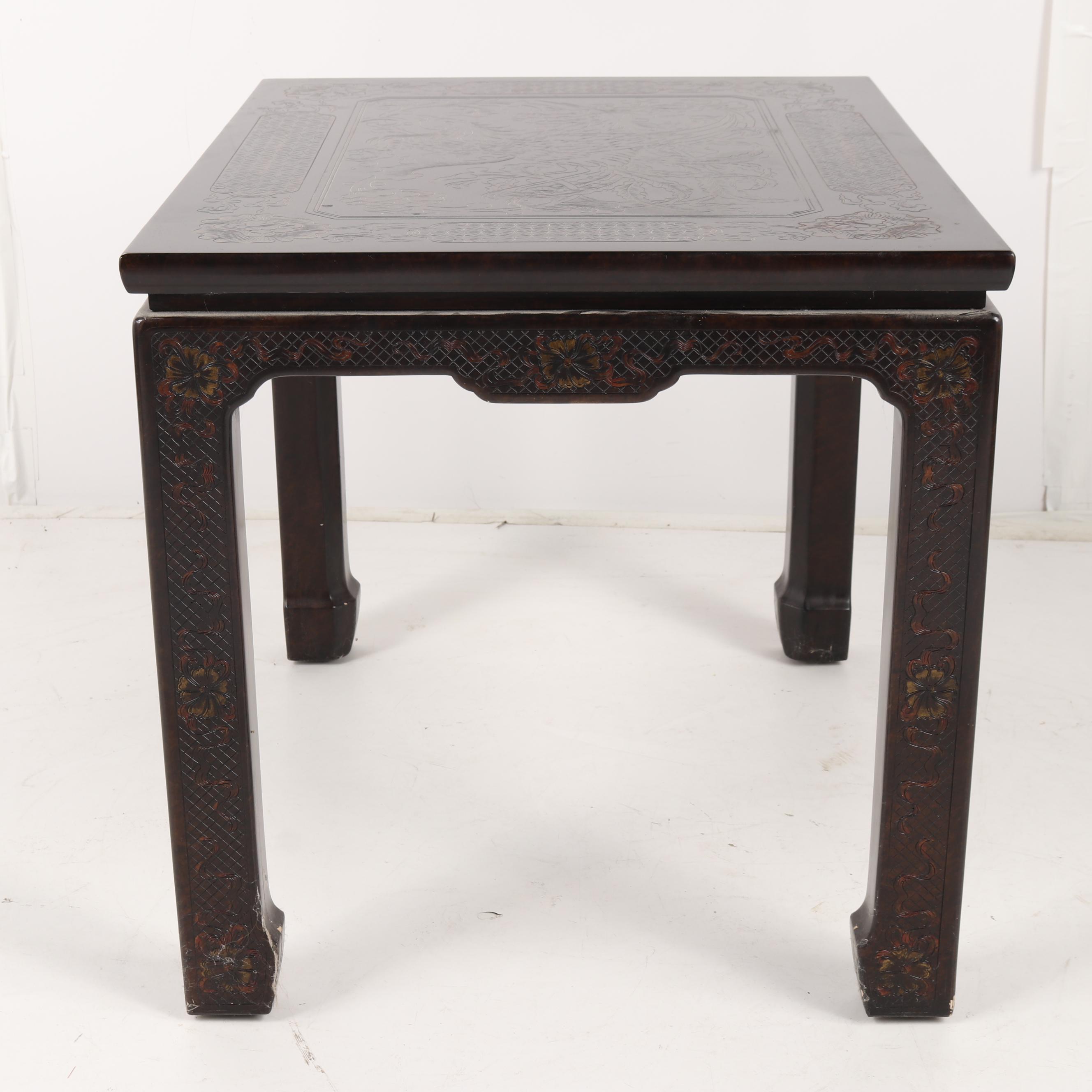 Chinese Carved Hardwood Side Table, Mid/Late 20th Century