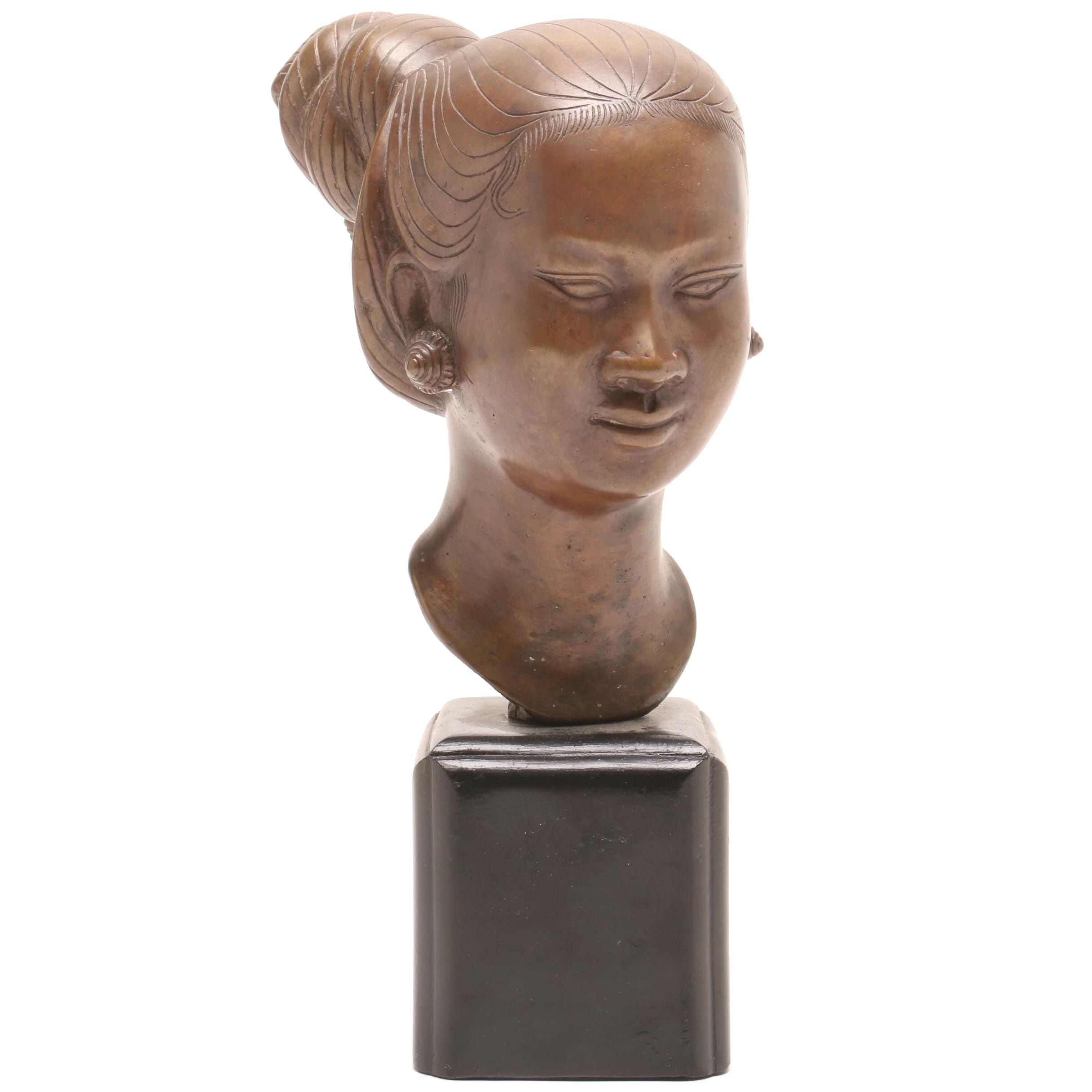 Vietnamese Cast Bronze Replica Bust after Nguyen Thanh