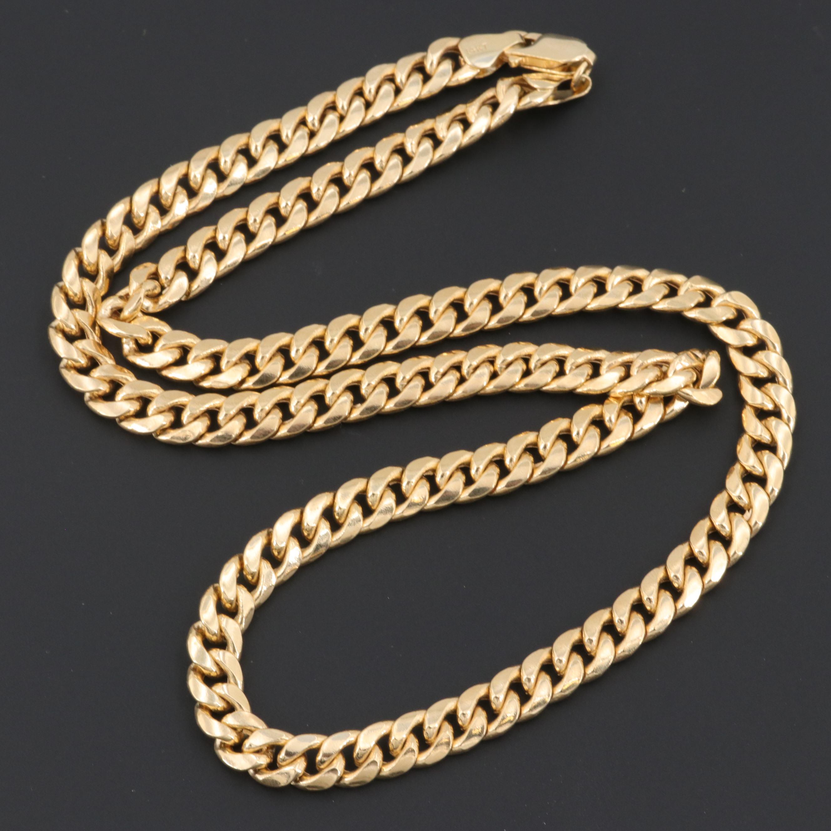 14K Yellow Gold Curb Link Necklace