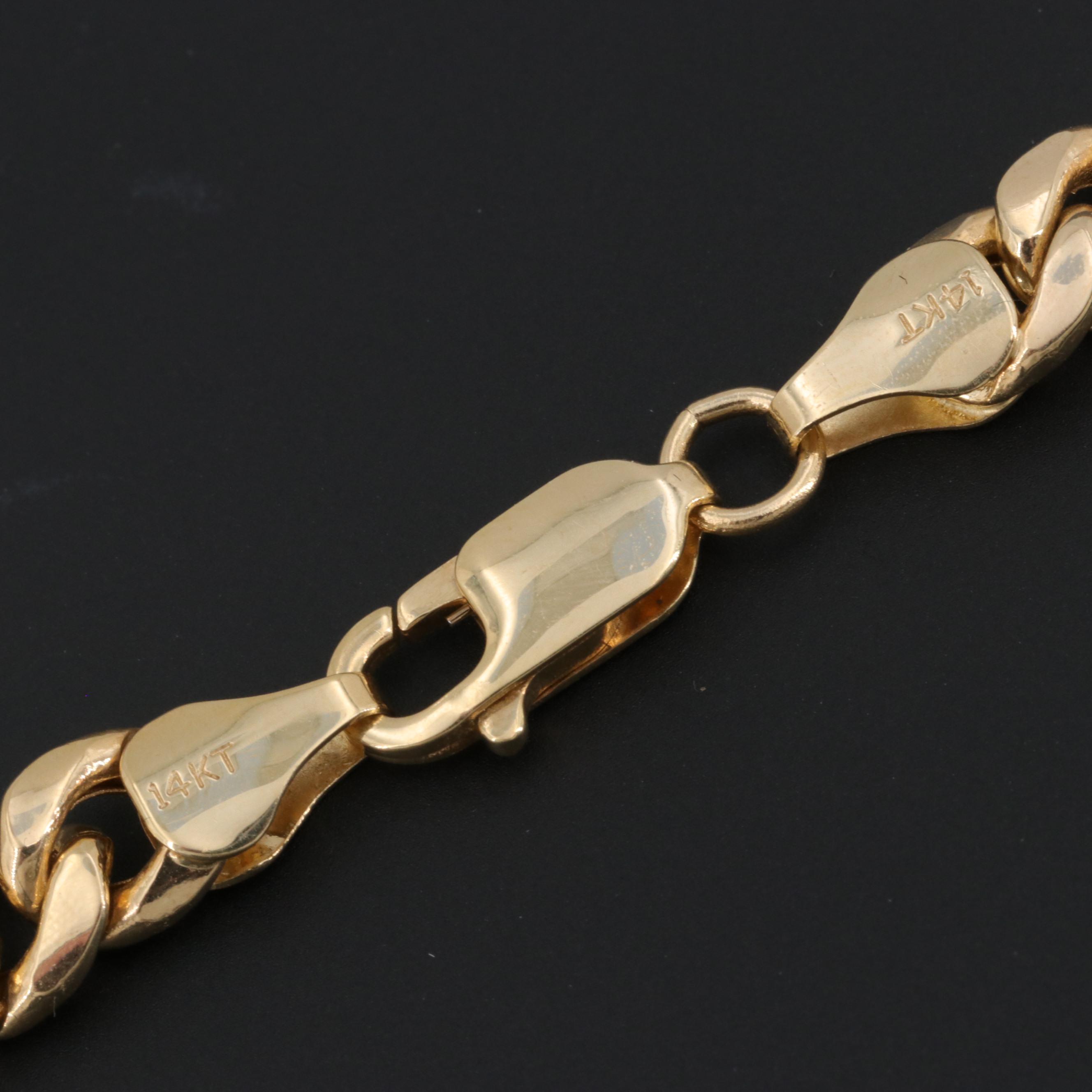 14K Yellow Gold Curb Link Necklace