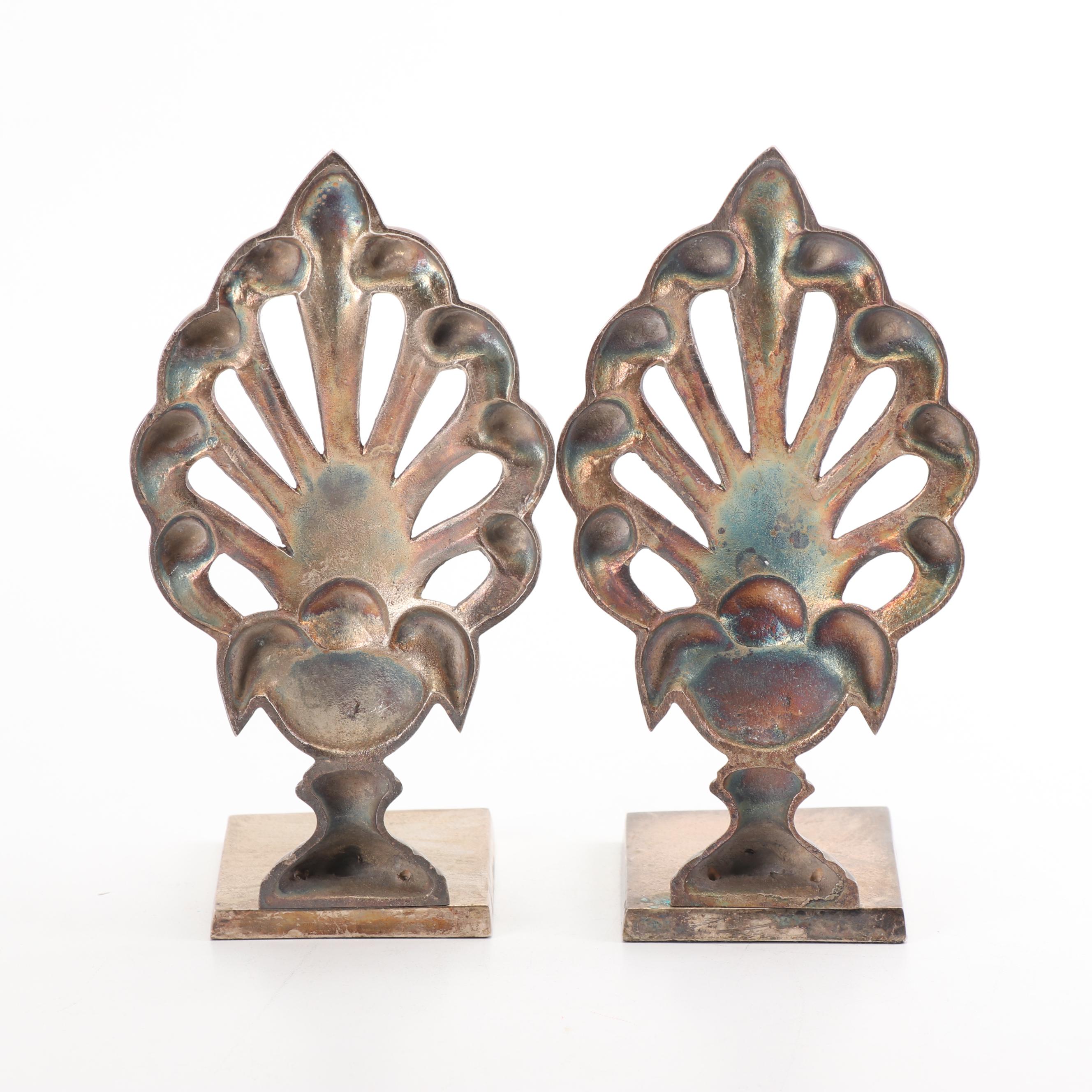 Silver Plate Bookends