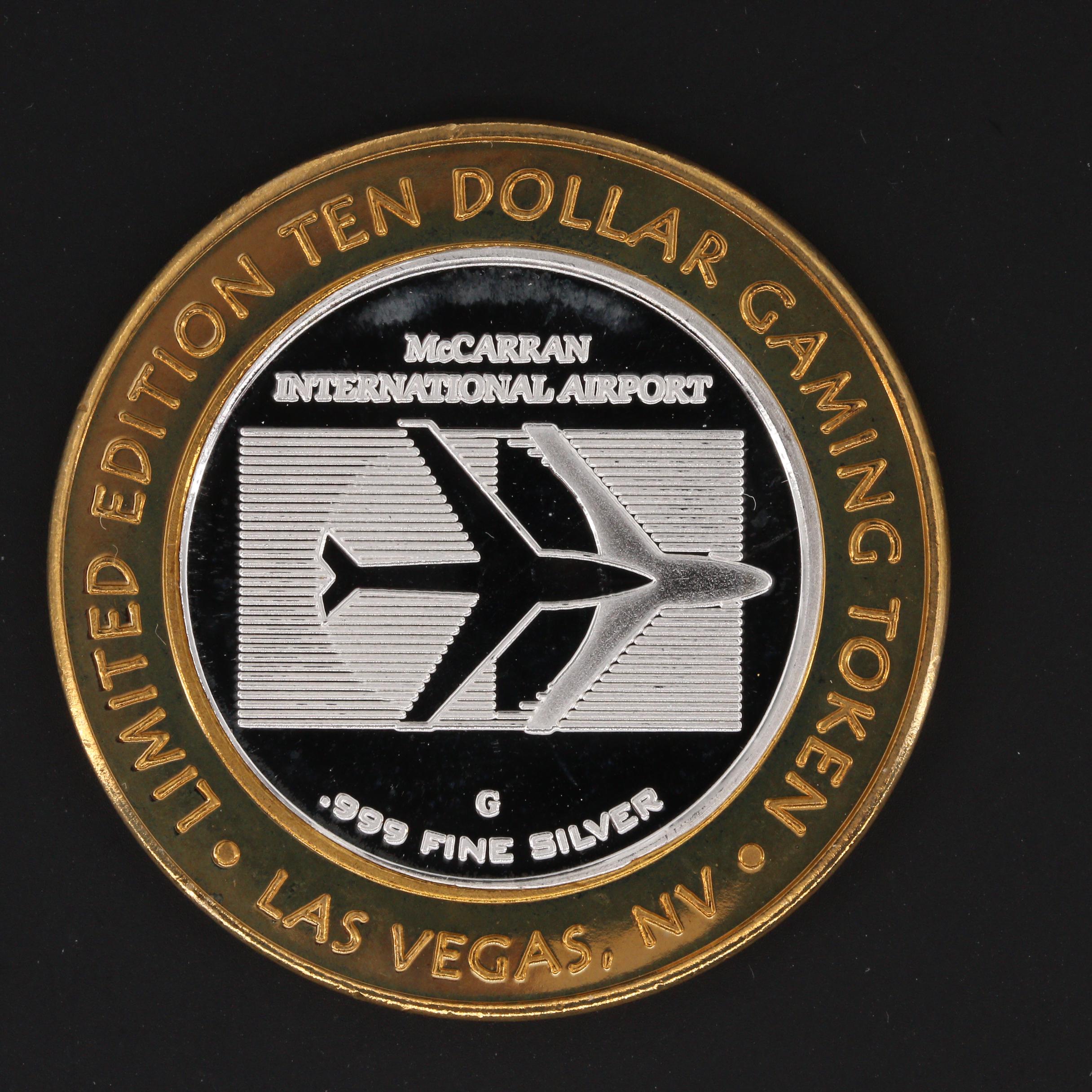 Limited Edition Ten Dollar Gaming Token from the McCaran Airport in Las Vegas