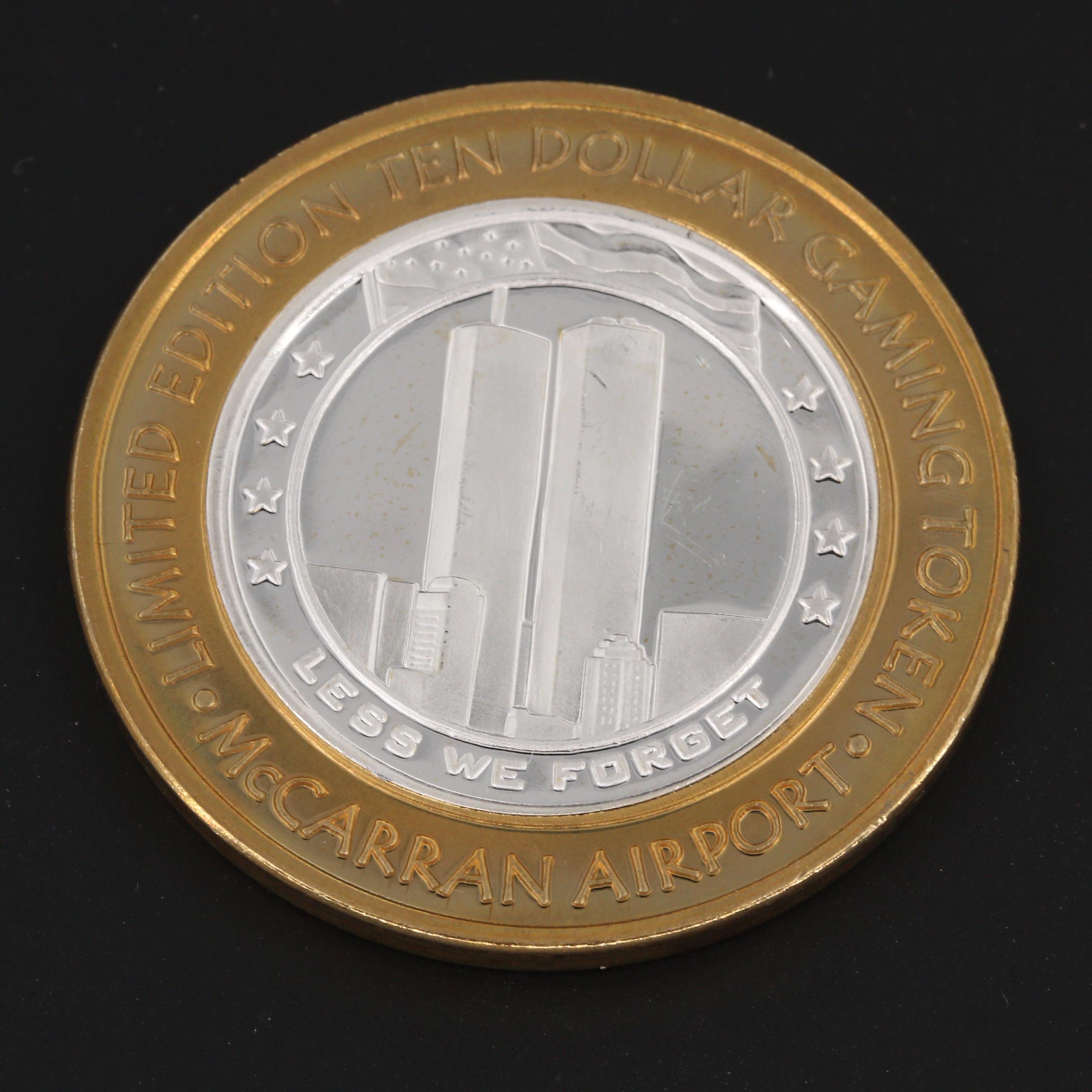 Limited Edition Ten Dollar Gaming Token from the McCaran Airport in Las Vegas