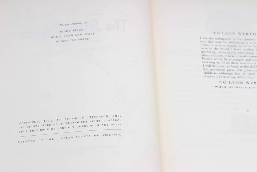 "The Little Prince" by Antoine de Saint-Exupéry, Circa 1950s