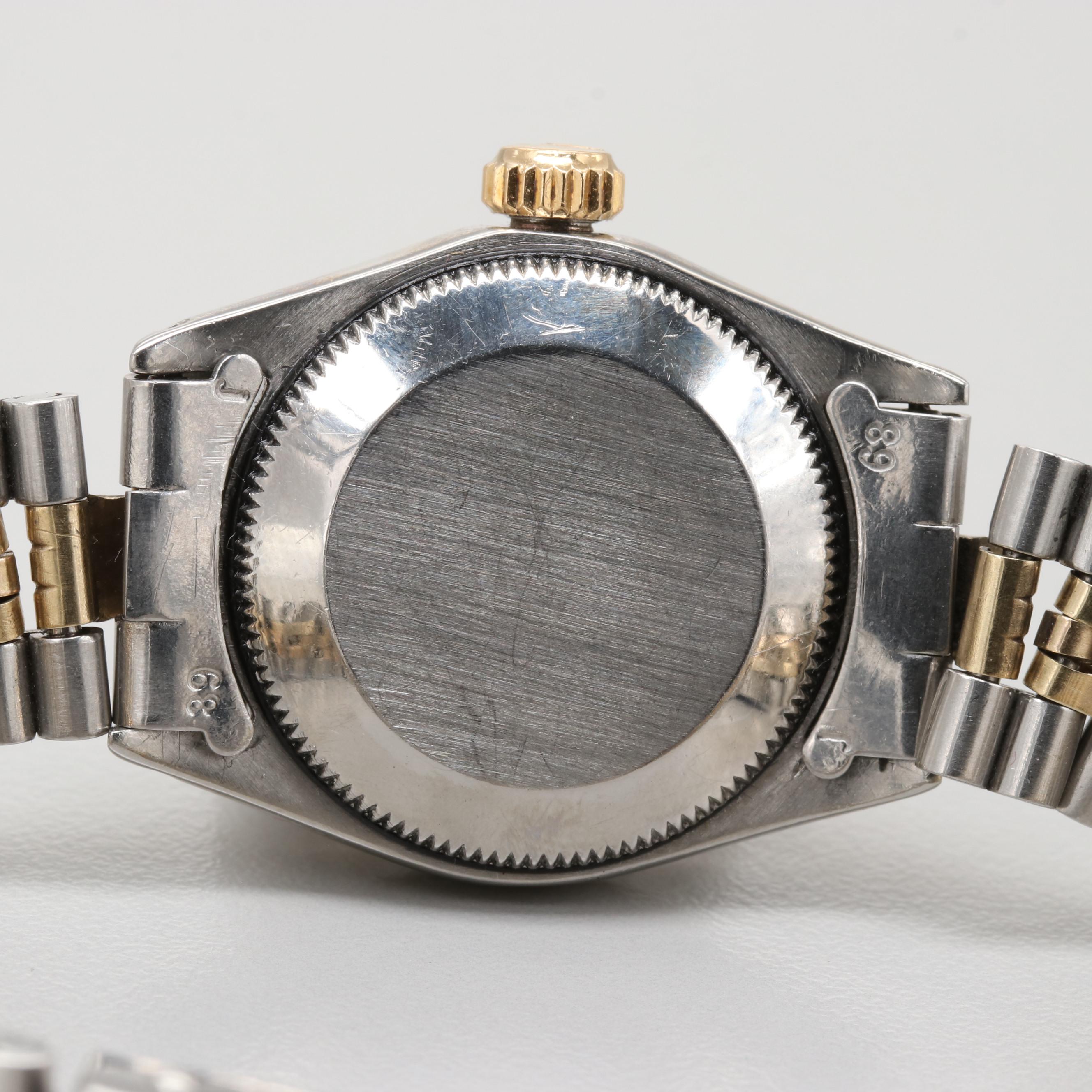 Rolex Datejust Two-Tone Black Mother of Pearl and Diamond Watch, 1969