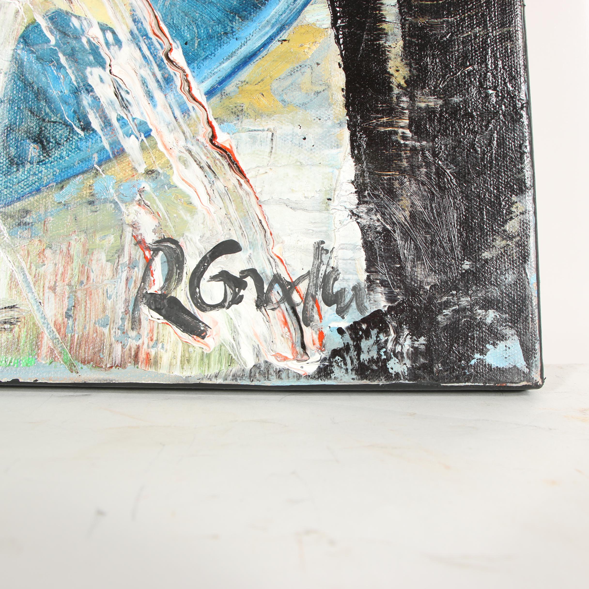 Randy Groden Mixed Media Painting "Yerakini"