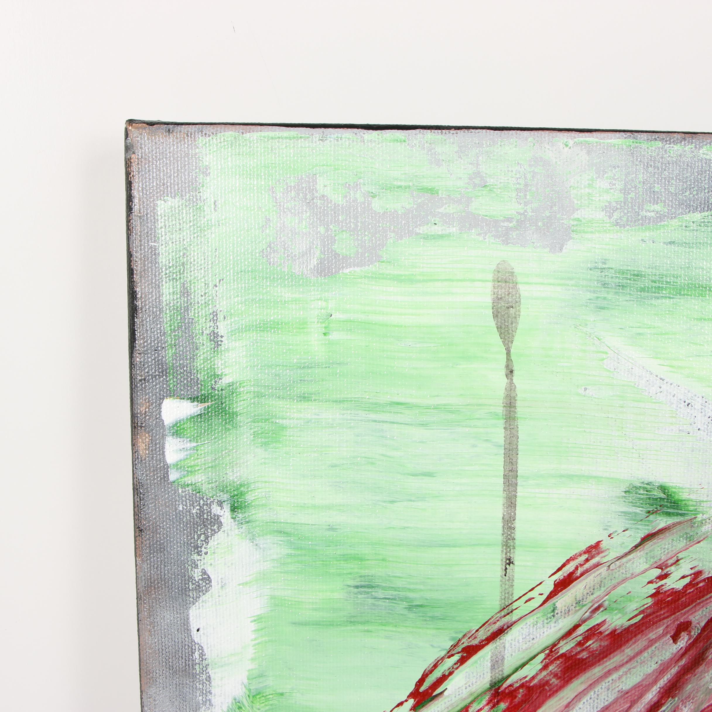 Randy Groden Mixed Media Painting "Looking Back"
