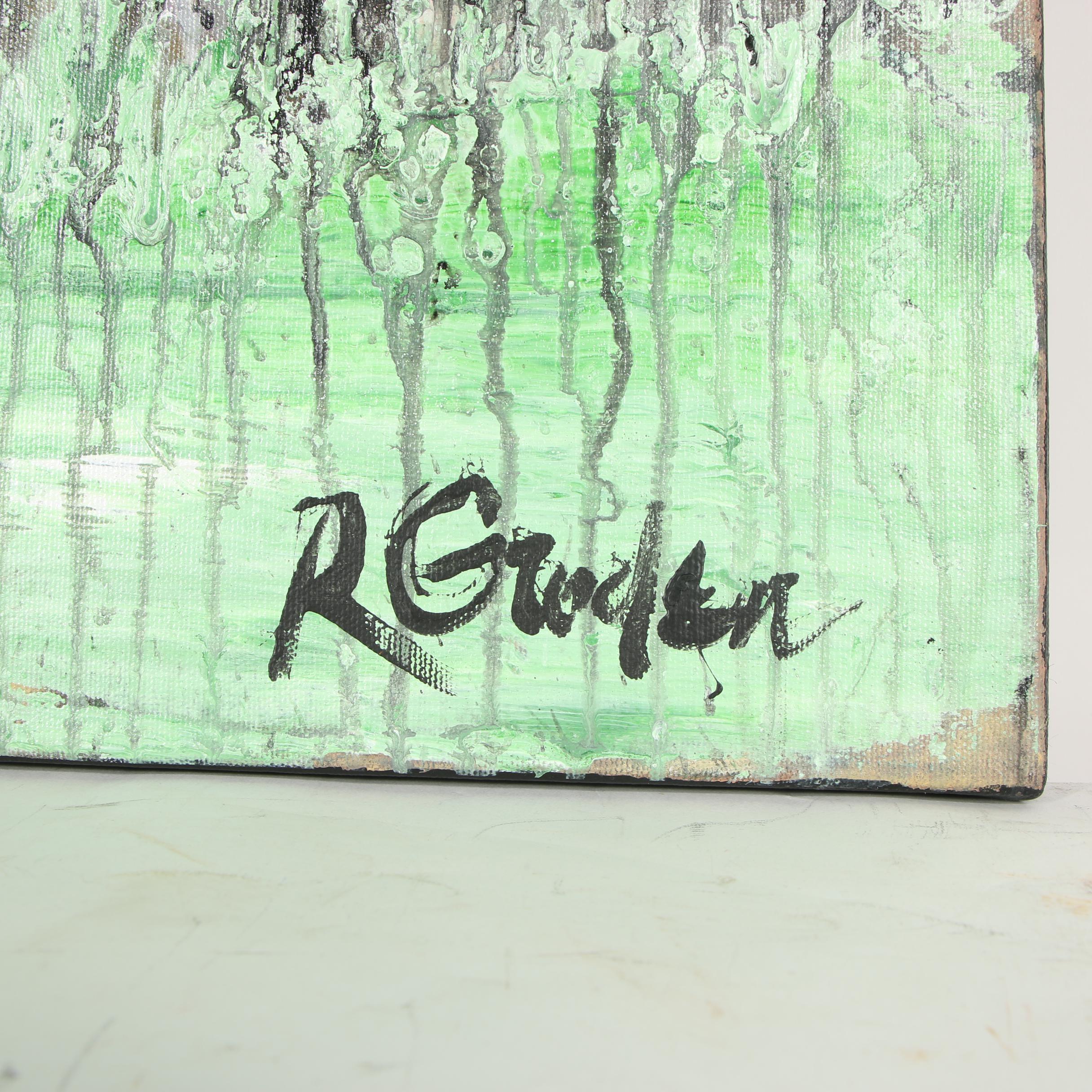 Randy Groden Mixed Media Painting "Looking Back"