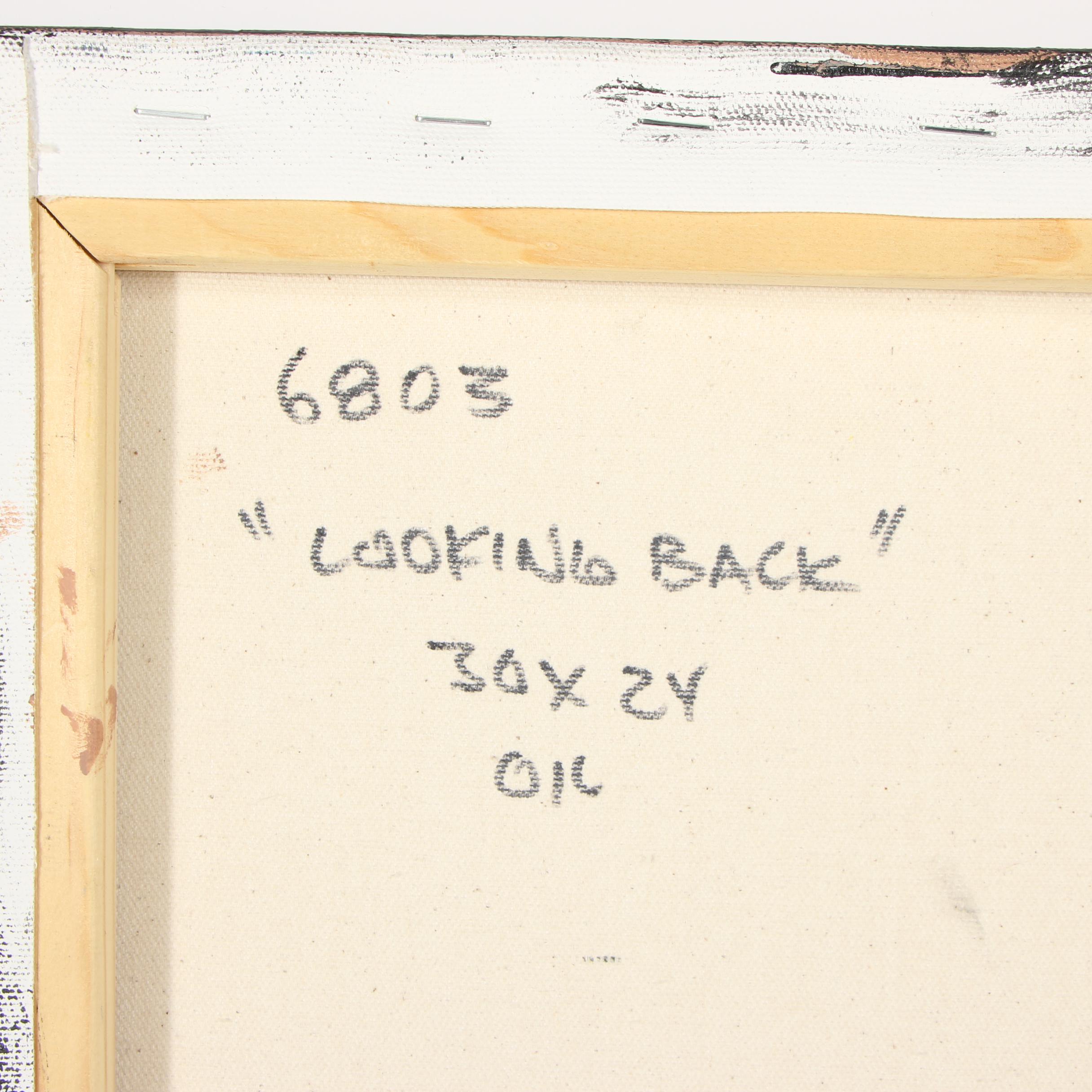Randy Groden Mixed Media Painting "Looking Back"