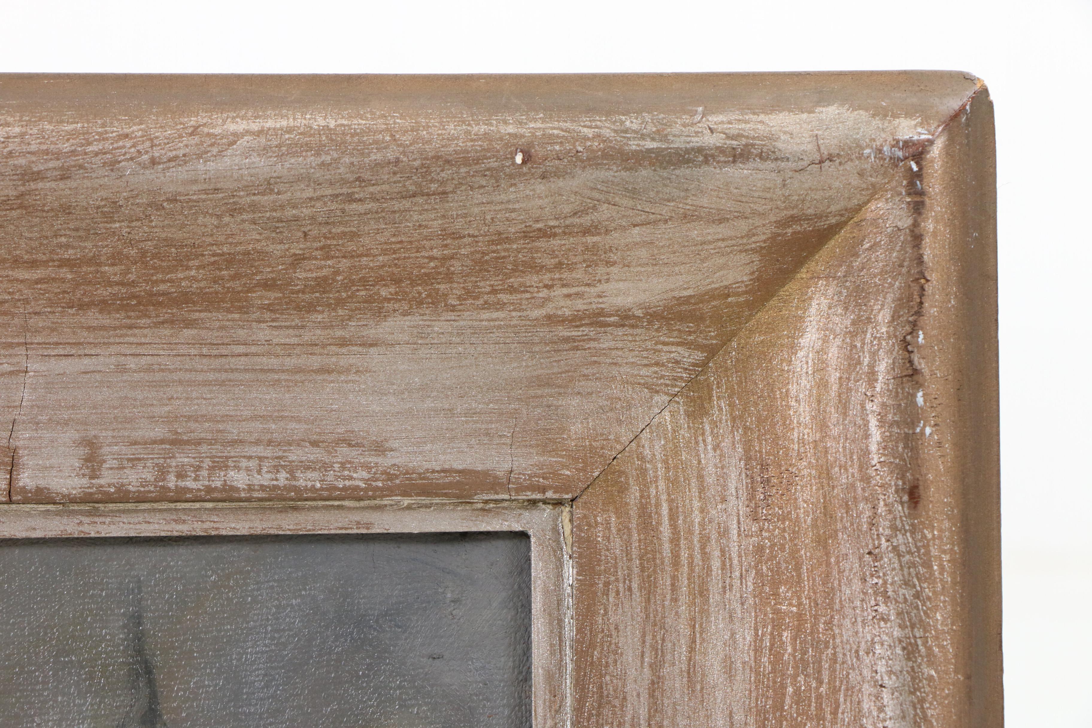 Mid Century Safin Oil Painting of Pines in Winter