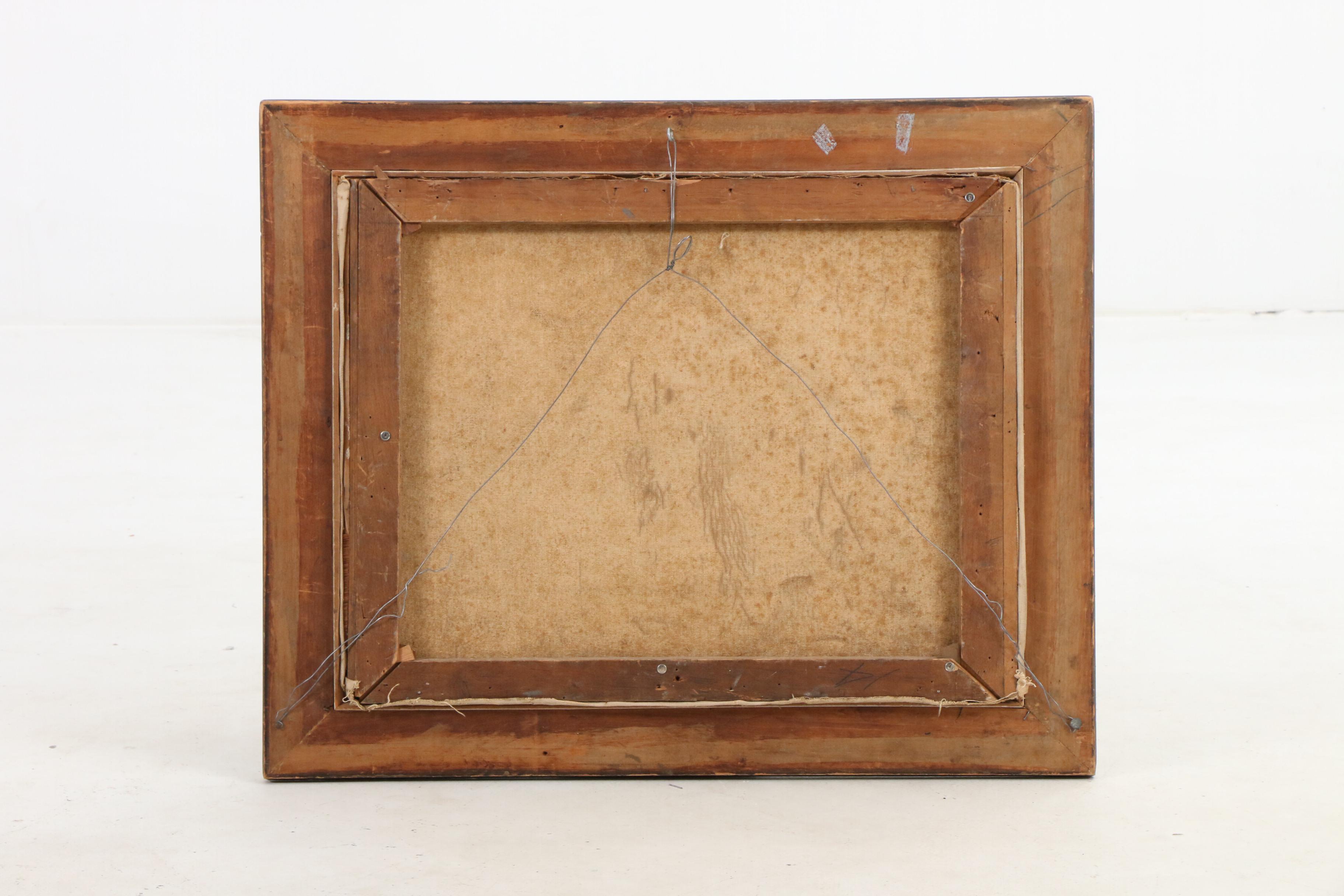 Mid Century Safin Oil Painting of Pines in Winter