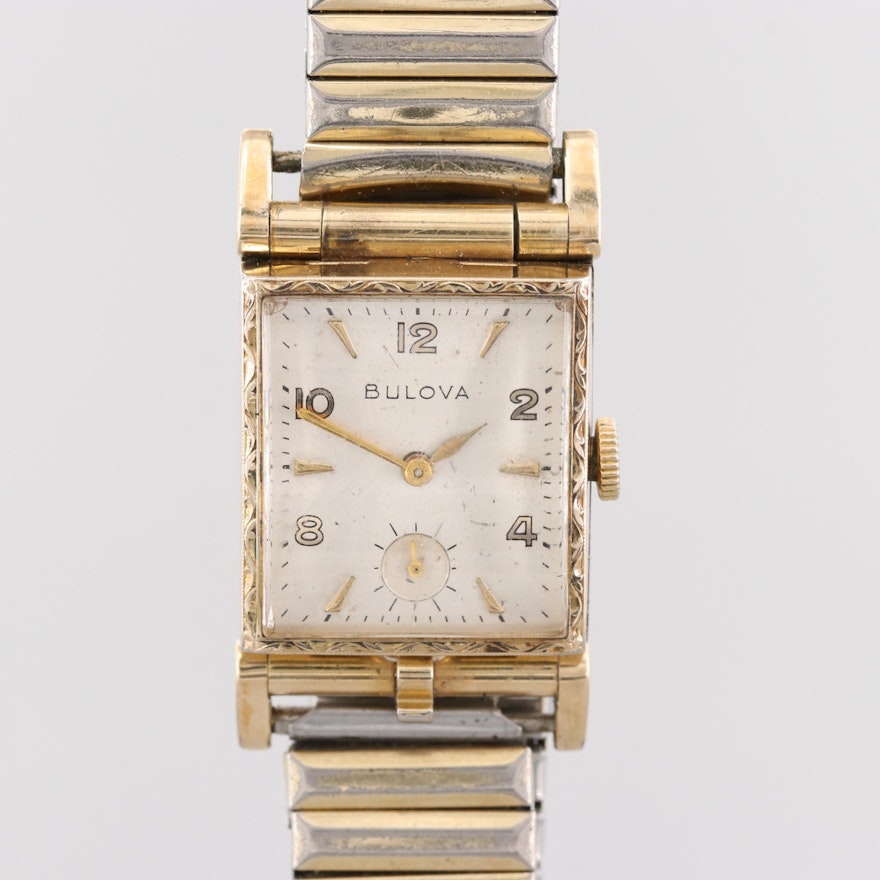 Vintage Bulova Gold Plated Stem Wind Wristwatch