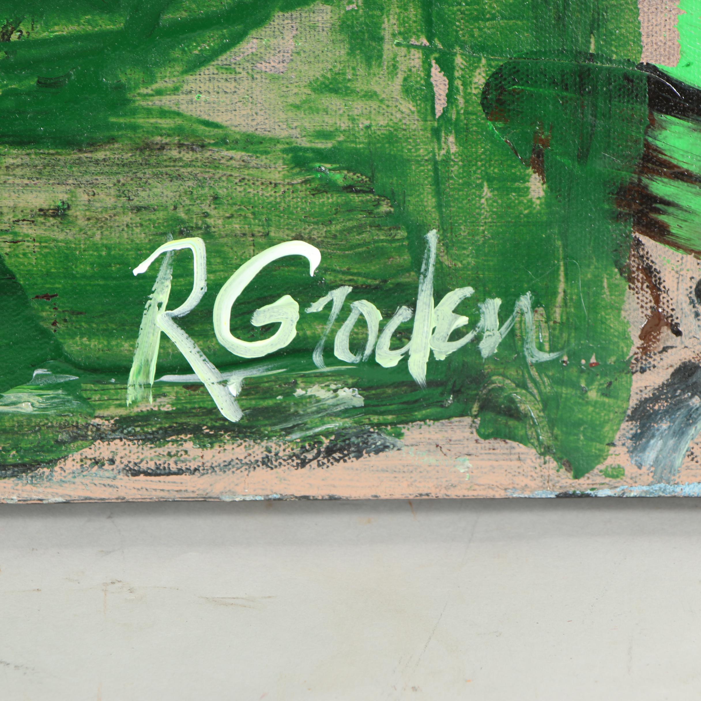 Randy Groden Abstract Mixed Media Painting "Outer Limits"