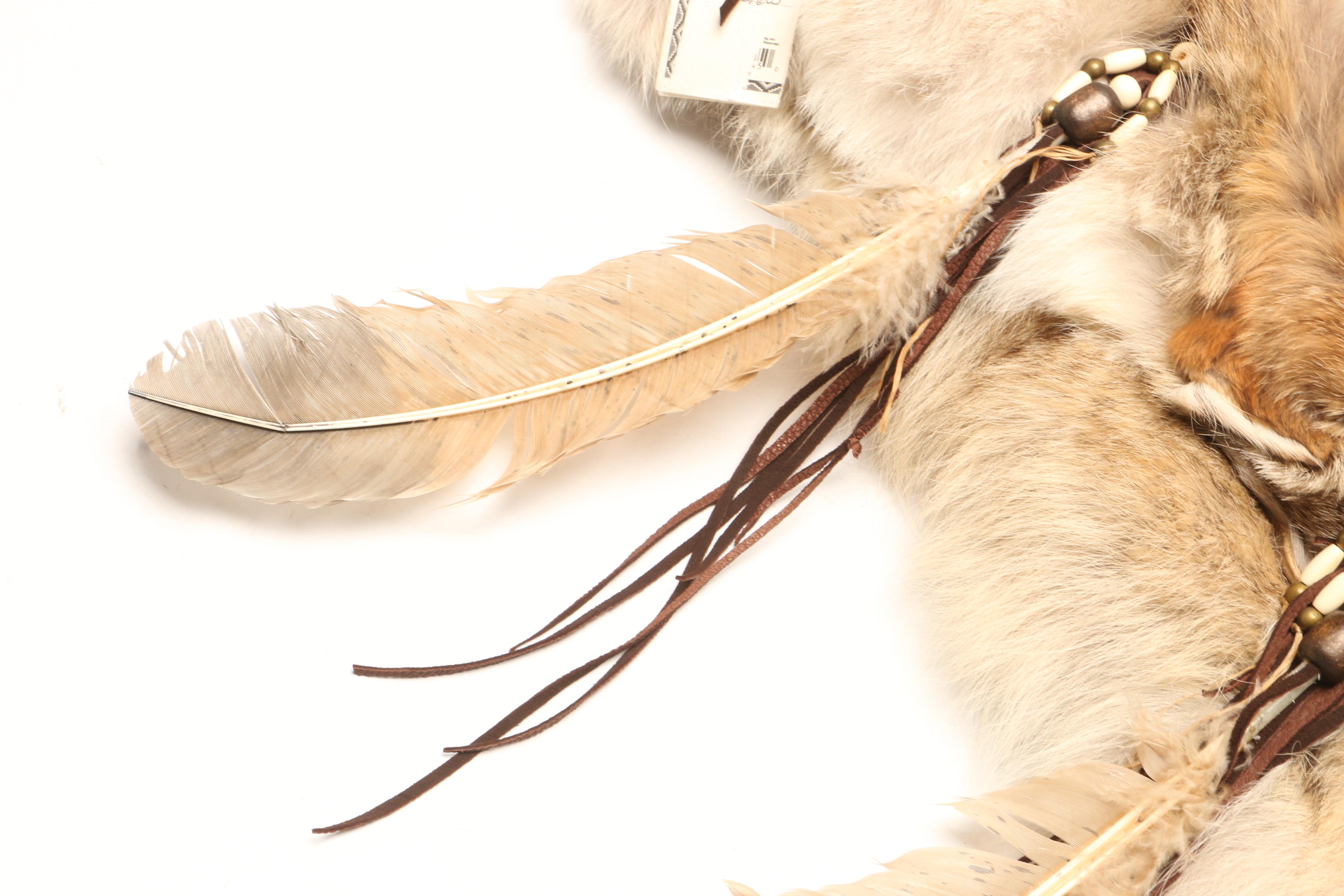 Fedelia Beaver Navajo Taxidermy Coyote Quiver with Arrows