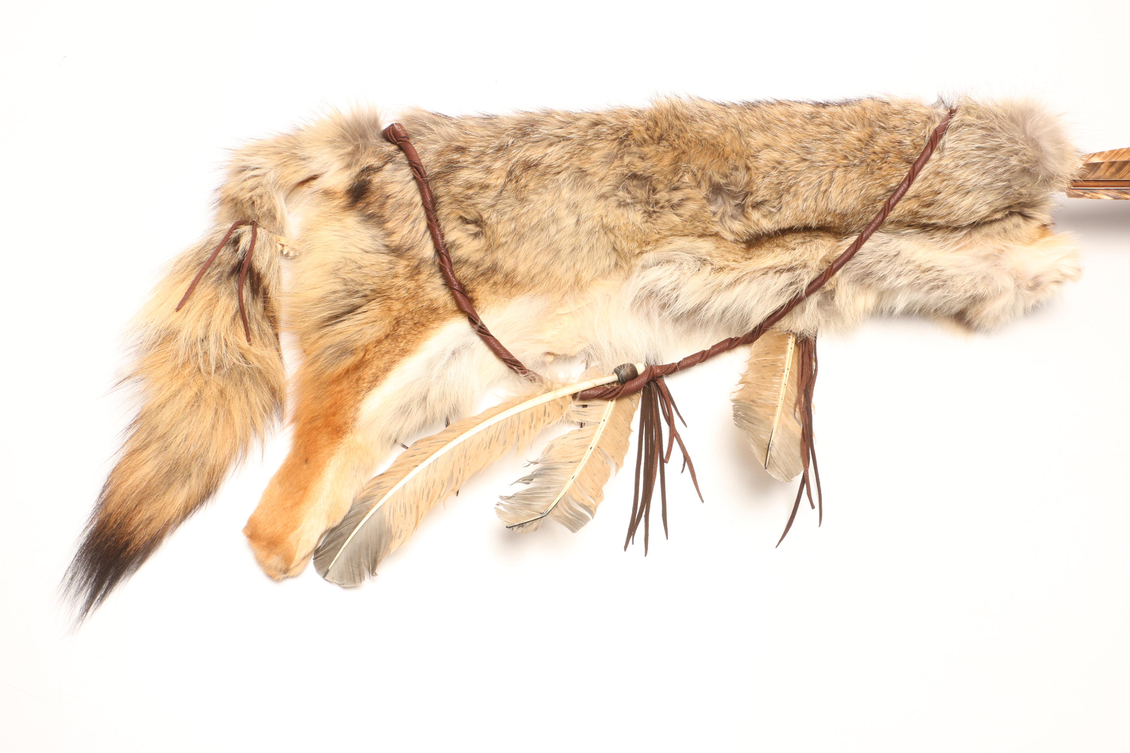 Fedelia Beaver Navajo Taxidermy Coyote Quiver with Arrows