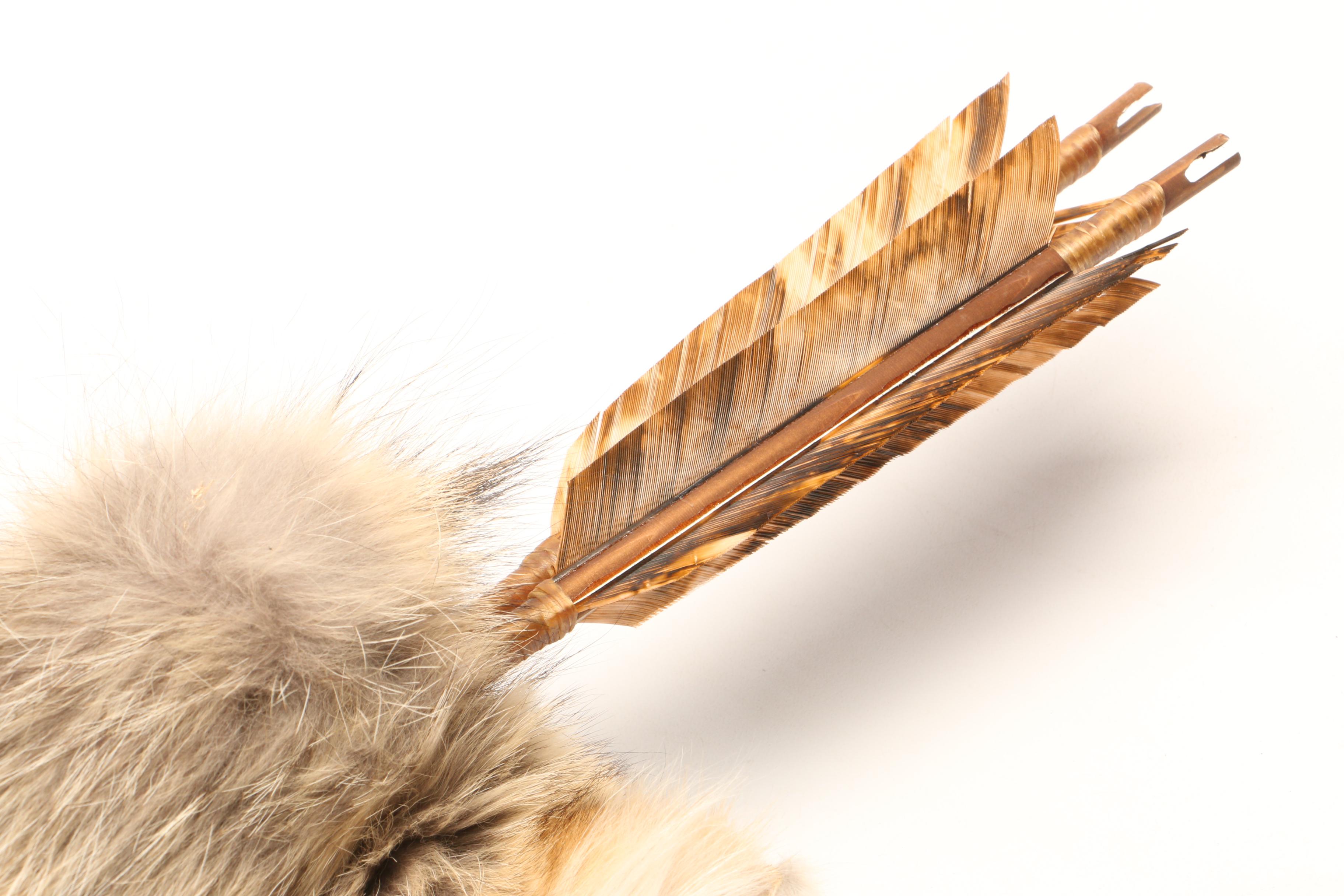 Fedelia Beaver Navajo Taxidermy Coyote Quiver with Arrows