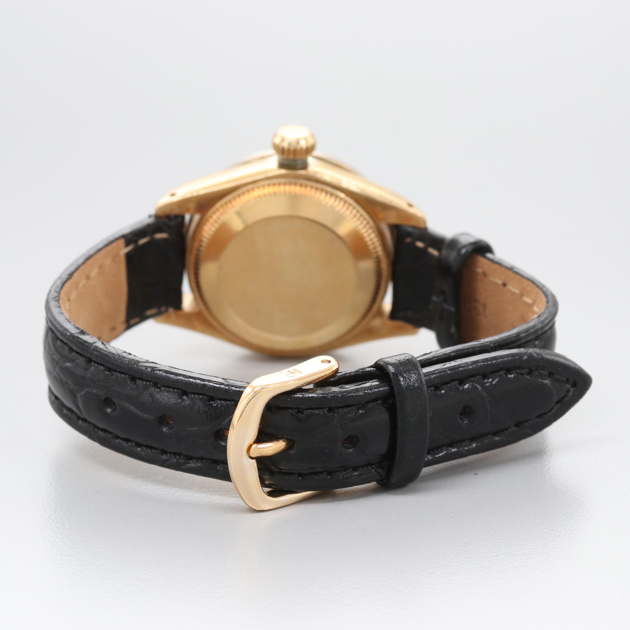 Vintage Rolex Datejust 18K Yellow Gold Diamond Watch, 1983