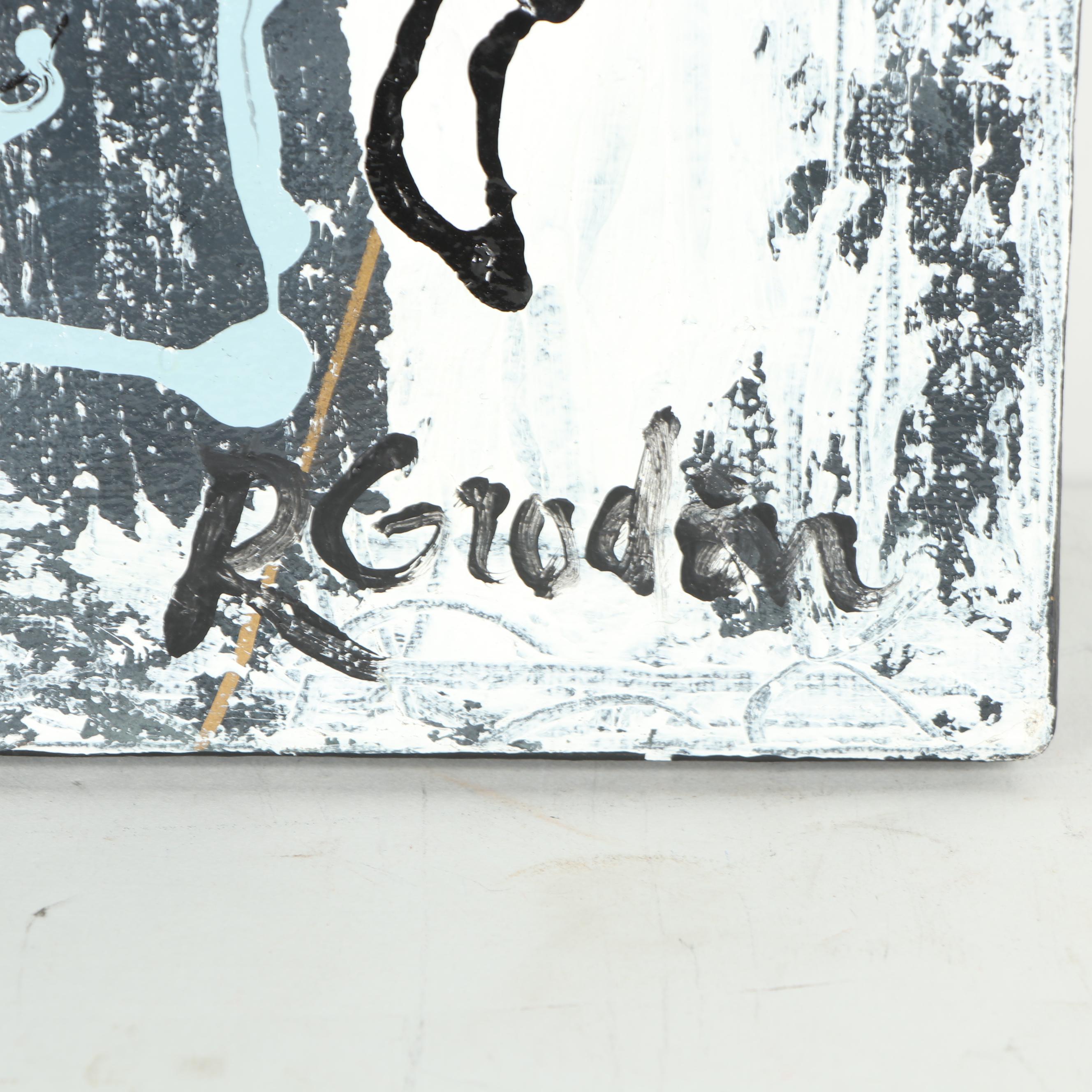 Randy Groden Abstract Mixed Media Painting "Mano Caruto"