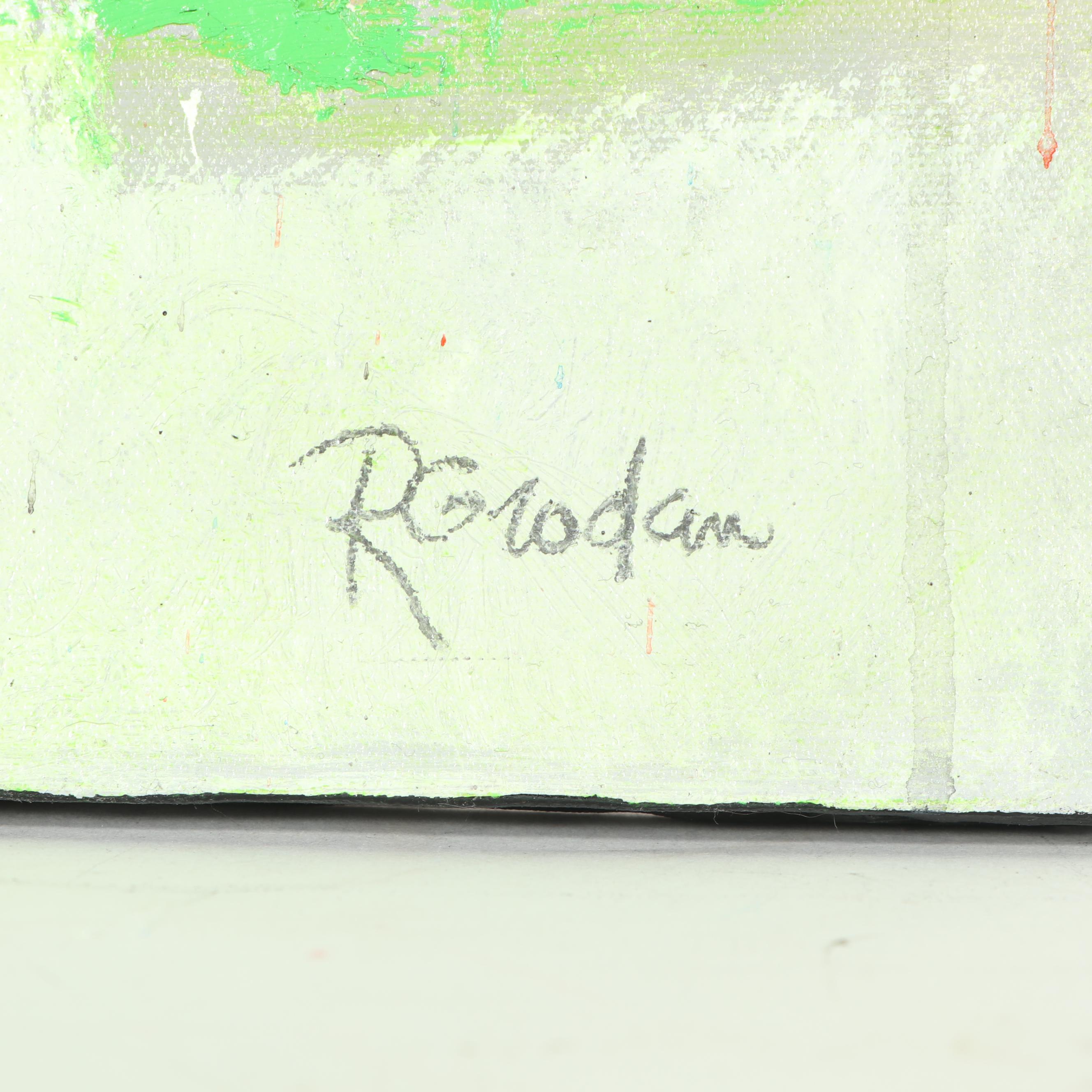 Randy Groden Abstract Mixed Media Painting "Evening Rendevous"