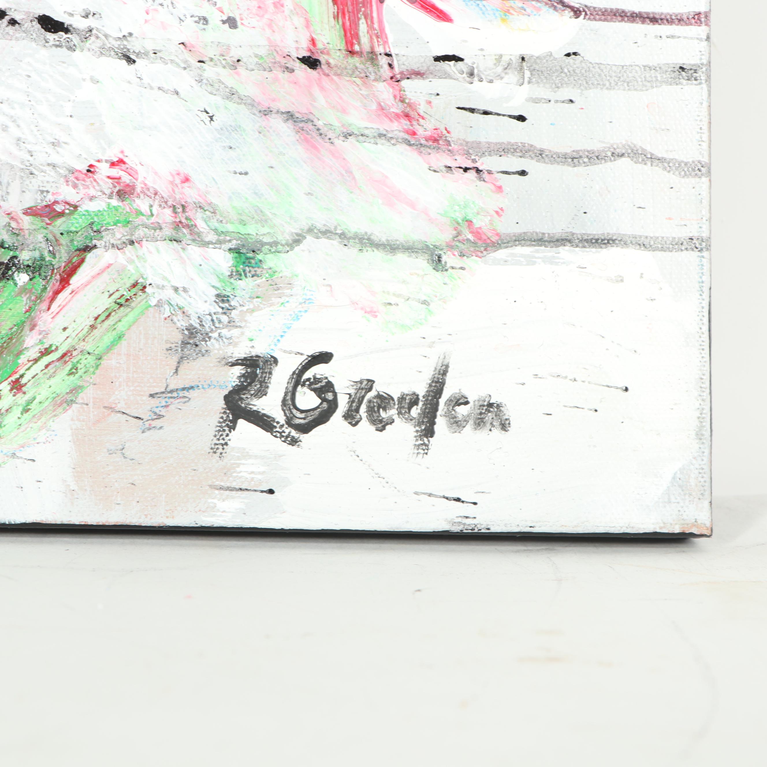 Randy Groden Abstract Mixed Media Painting "Salizzada"