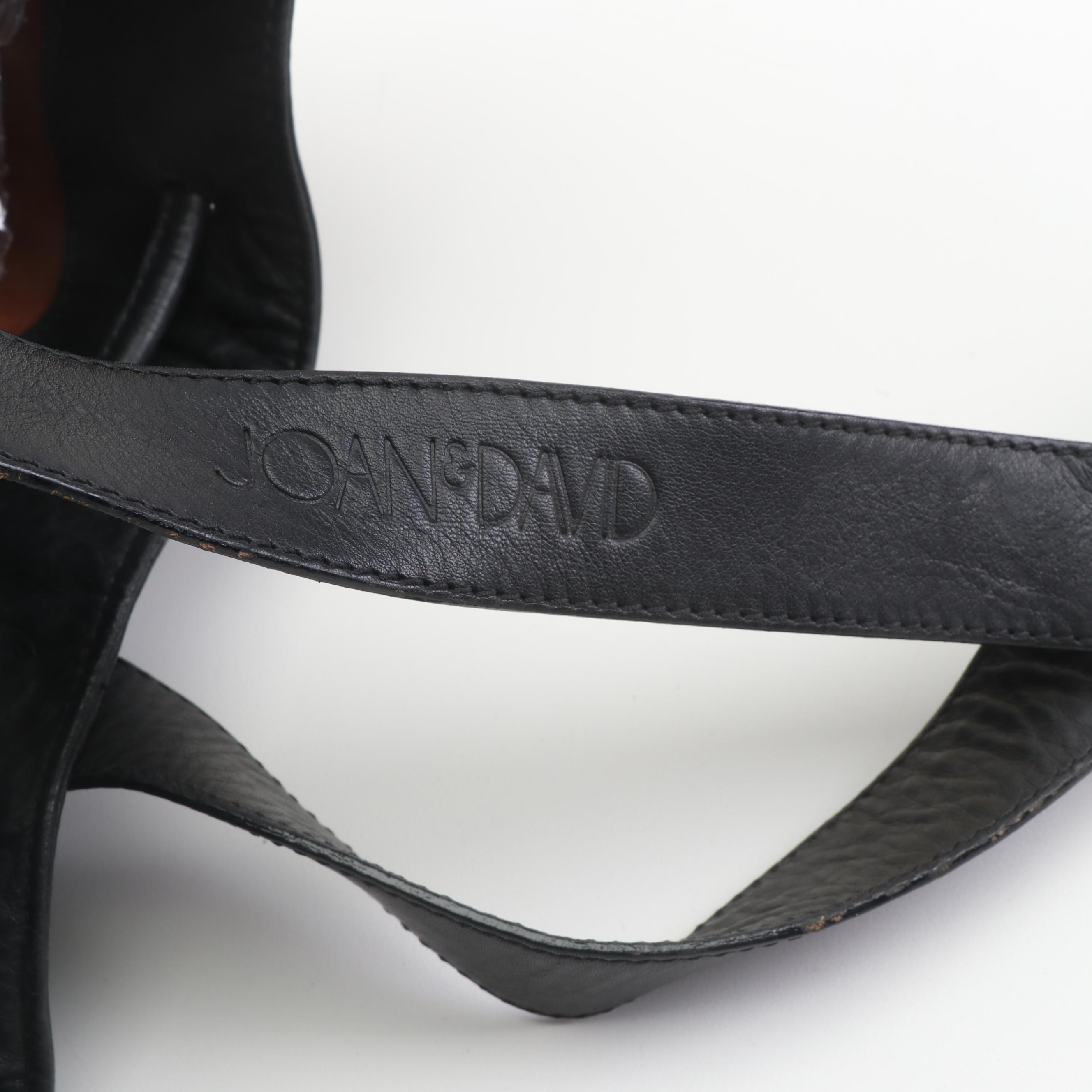 Women's Joan & David Black Leather Shoulder Bag, Made in Italy