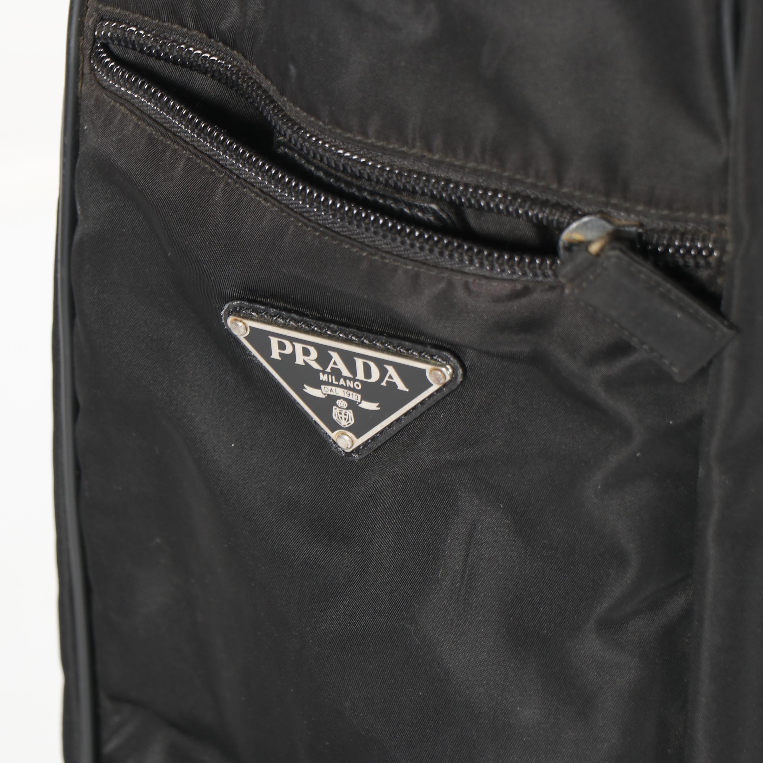 Prada Black Nylon and Saffiano Leather Golf Bag, 1998