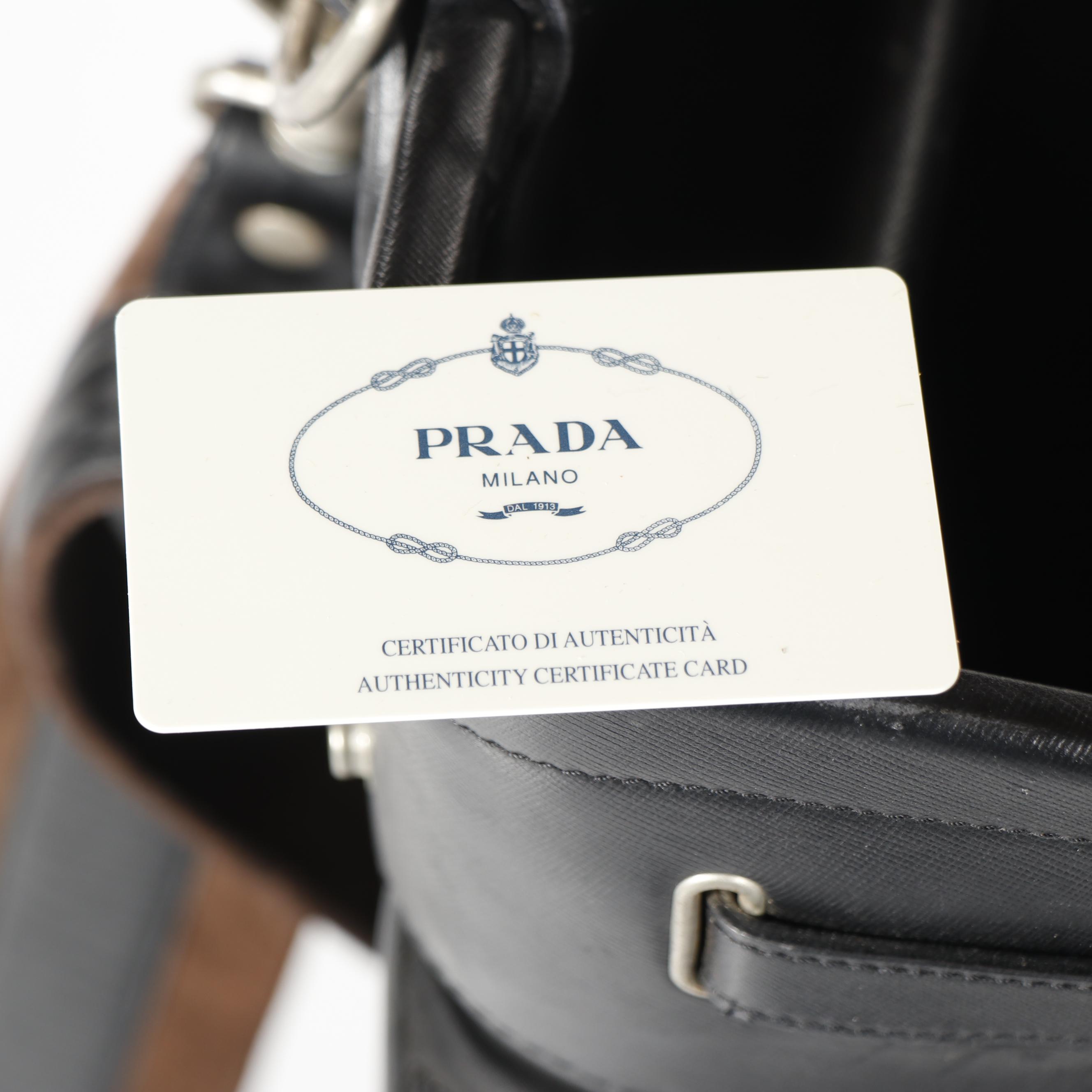 Prada Black Nylon and Saffiano Leather Golf Bag, 1998