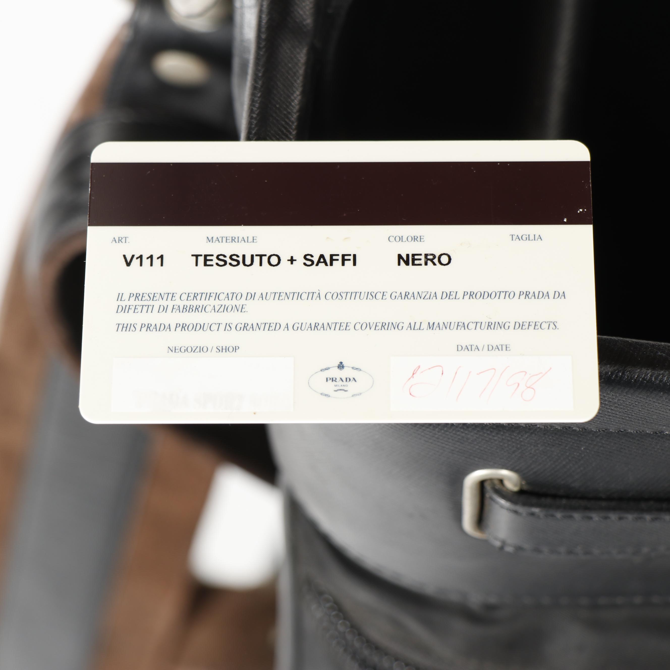 Prada Black Nylon and Saffiano Leather Golf Bag, 1998