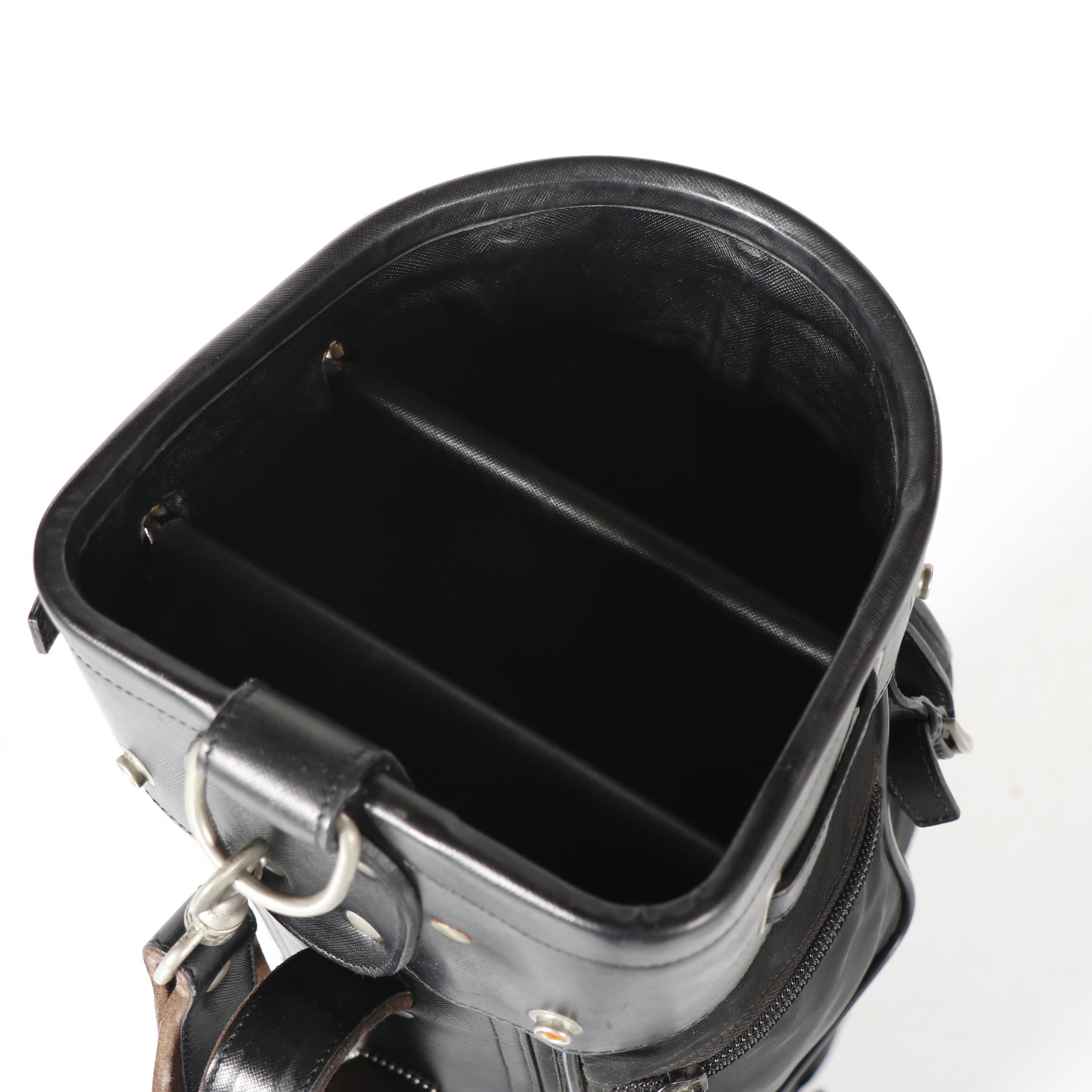 Prada Black Nylon and Saffiano Leather Golf Bag, 1998