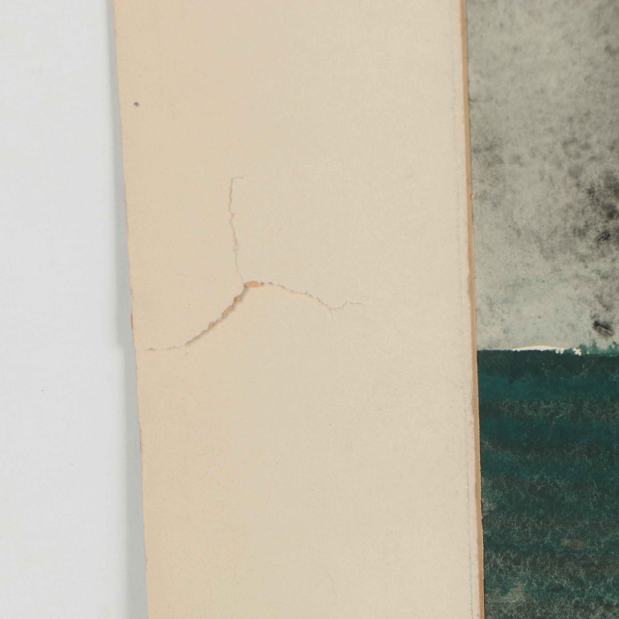 Esther Phillips 1950s Watercolor Folk Art Painting of Still Life