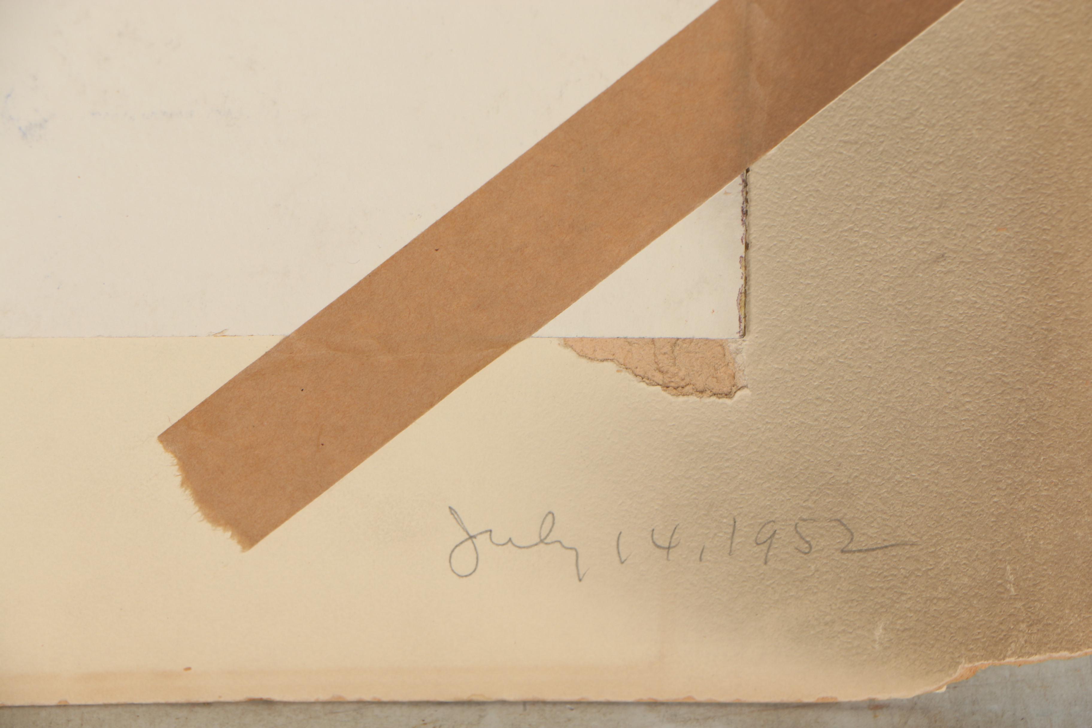 Esther Phillips 1950s Watercolor Folk Art Painting of Still Life