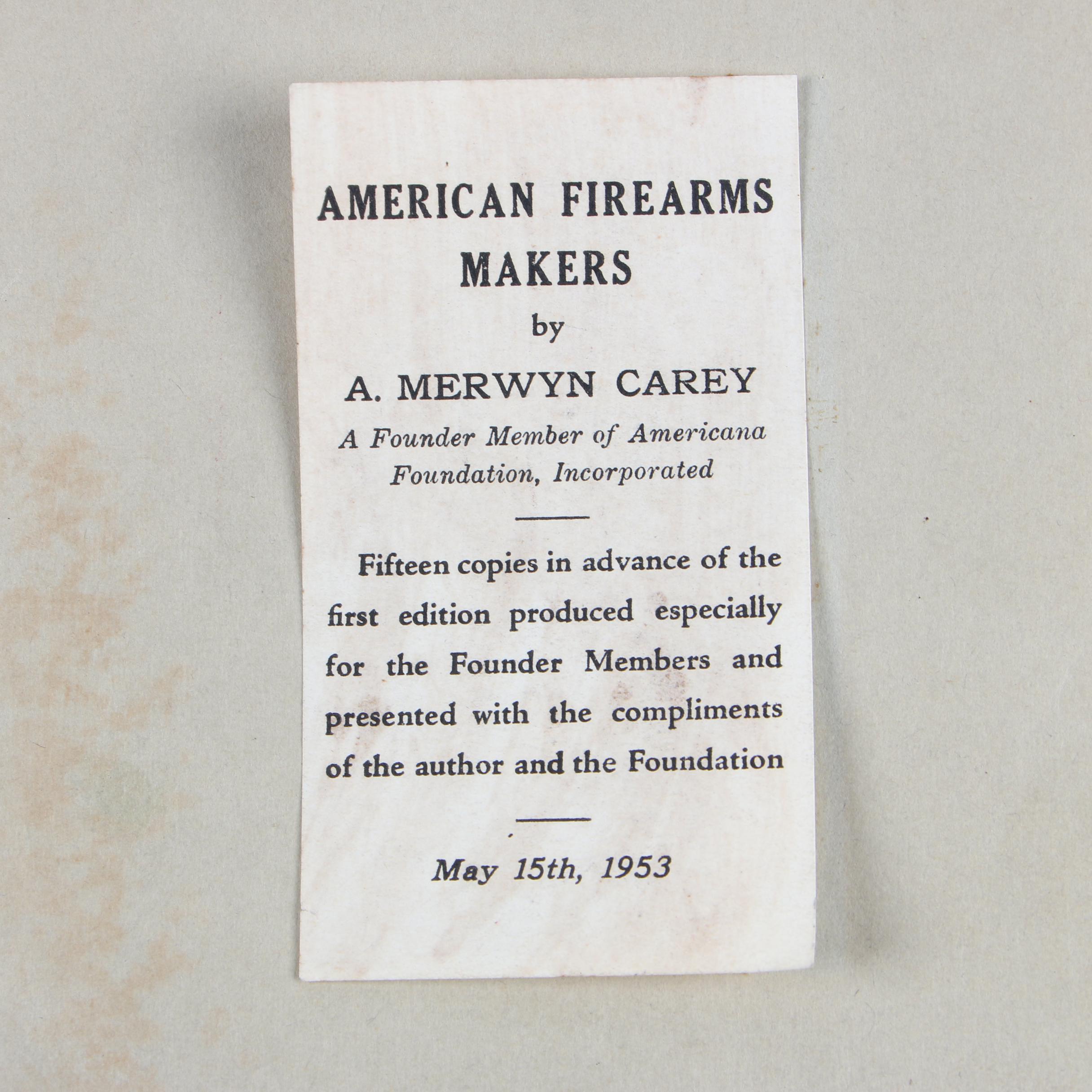 American Gun Maker Books including Signed ARC of "American Firearms Makers"