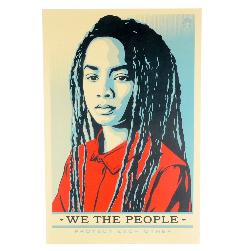 Shepard Fairey Offset Print "We the People: Protect Each Other"