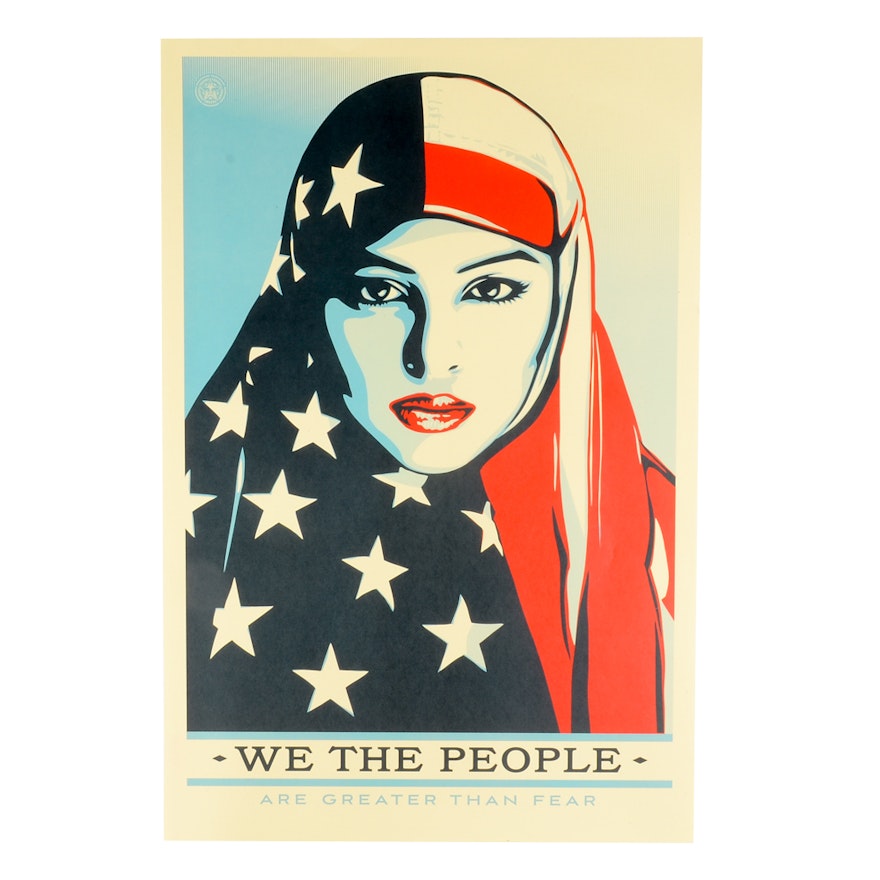 Shepard Fairey Offset Print "We the People: Are Greater Than Fear"