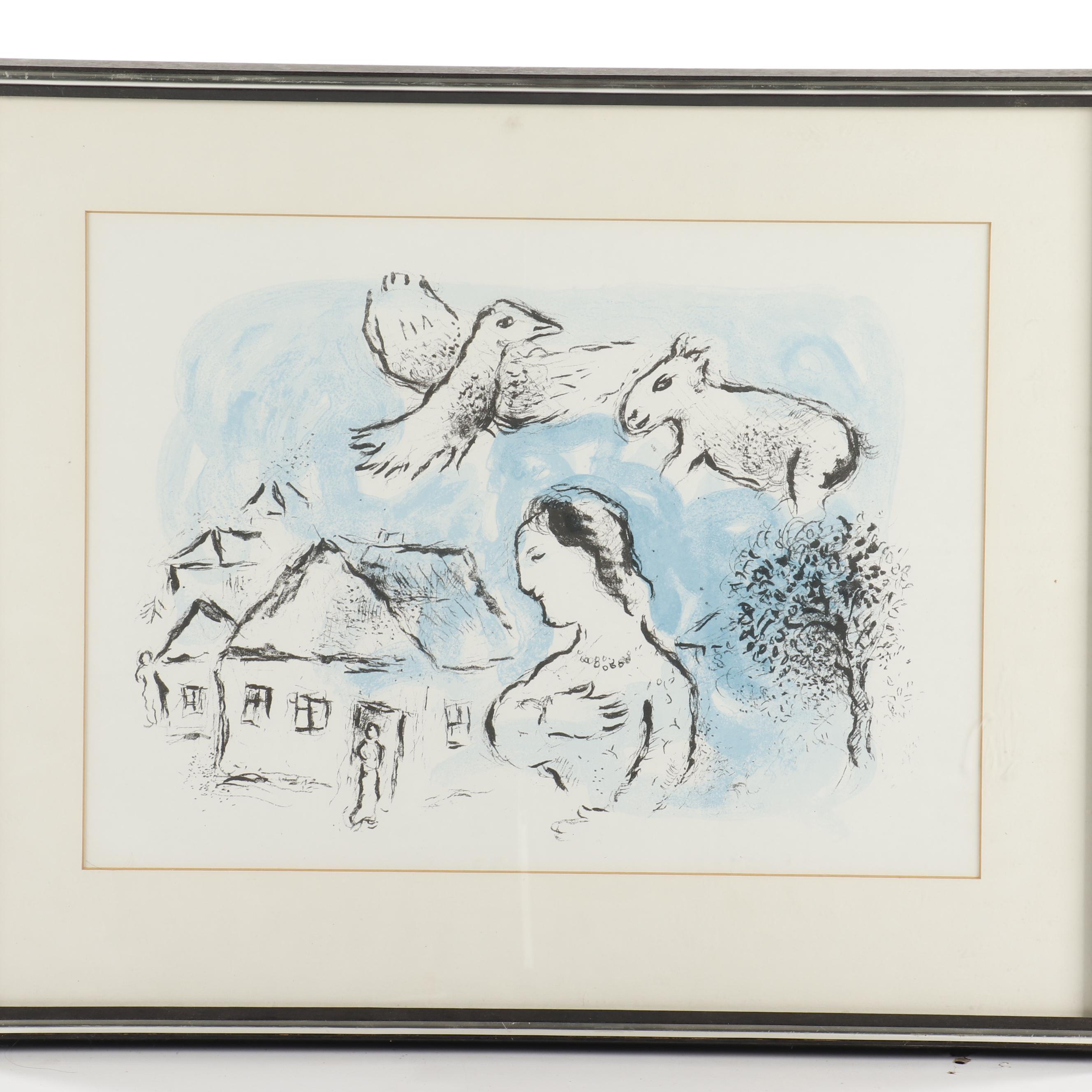 Marc Chagall Color Lithograph for "Derrière le Miroir"