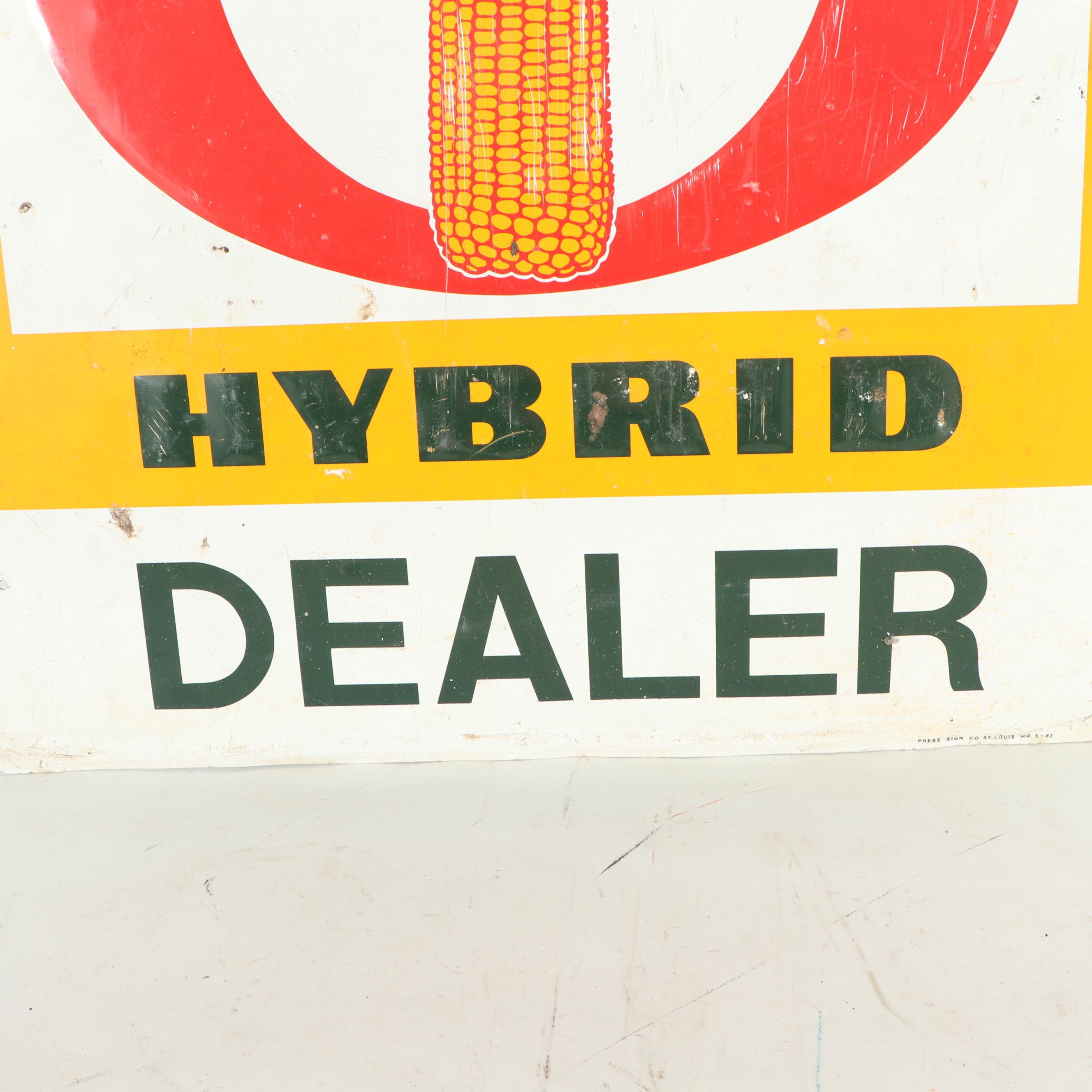 Vintage Metal Sign "Funk's G Hybrid Corn Dealer"