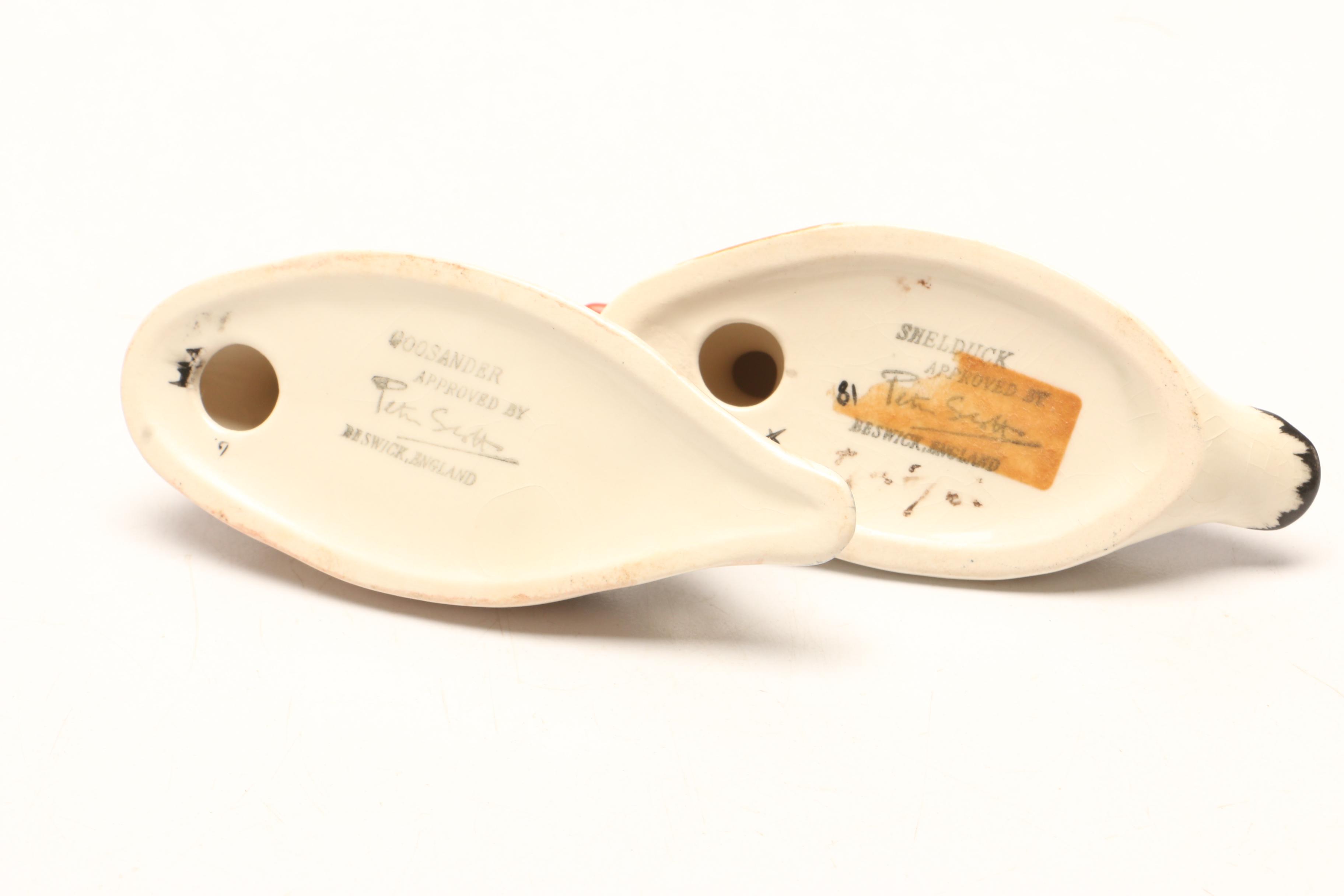 Peter Scott Duck Figurines Handcrafted and Signed