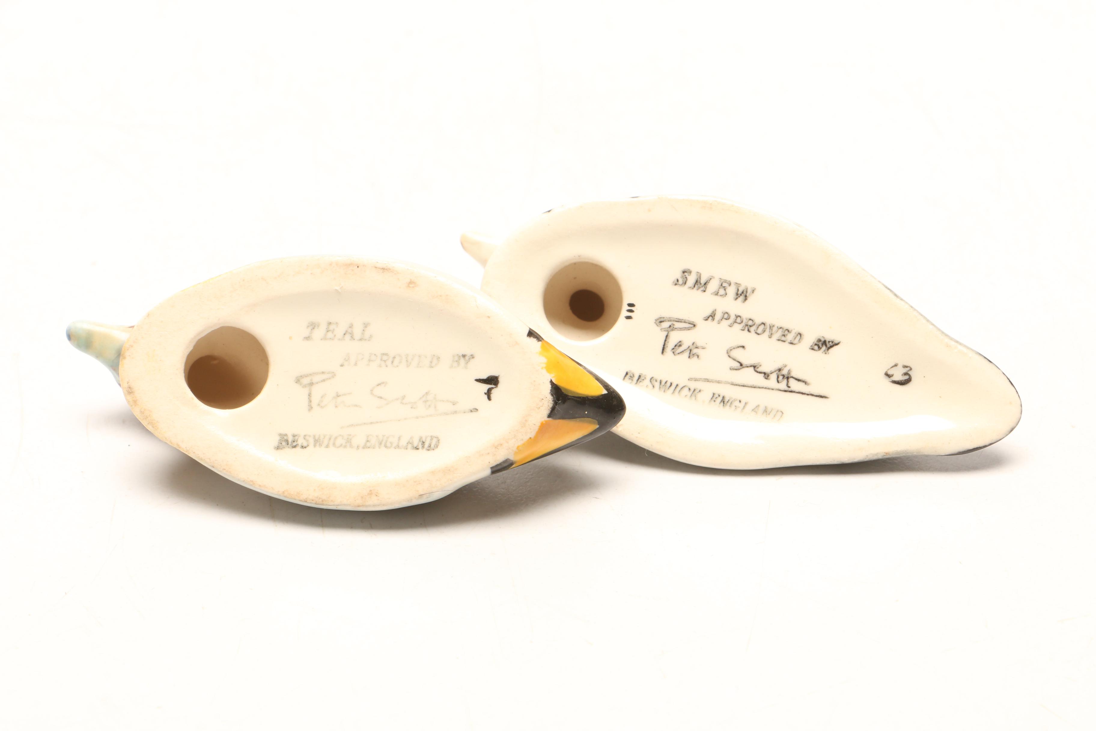 Peter Scott Duck Figurines Handcrafted and Signed