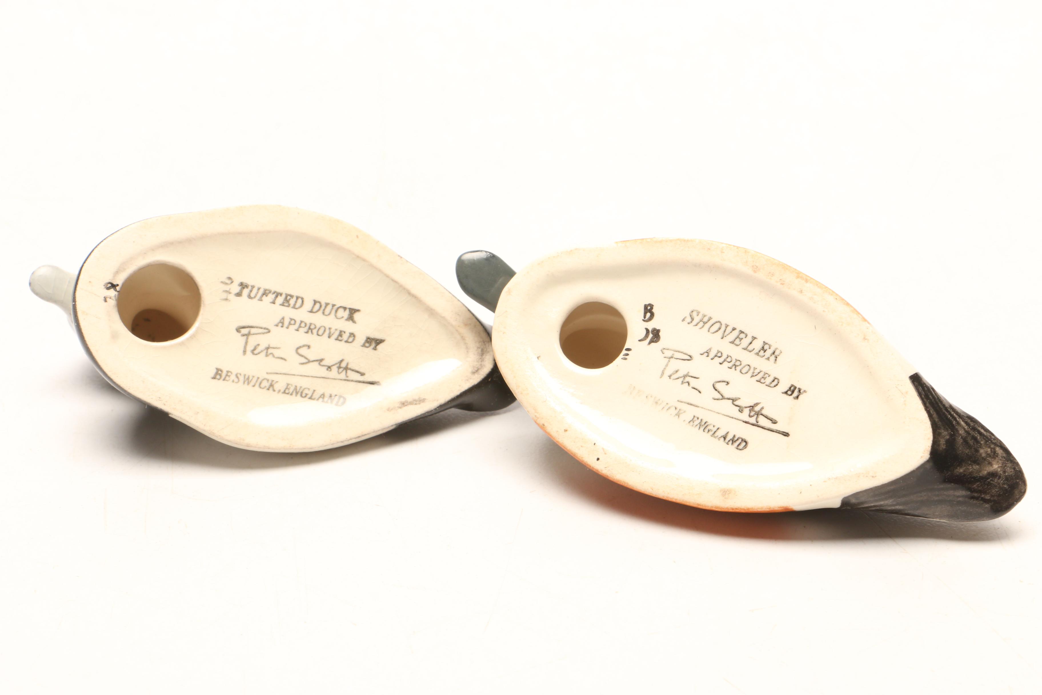 Peter Scott Duck Figurines Handcrafted and Signed