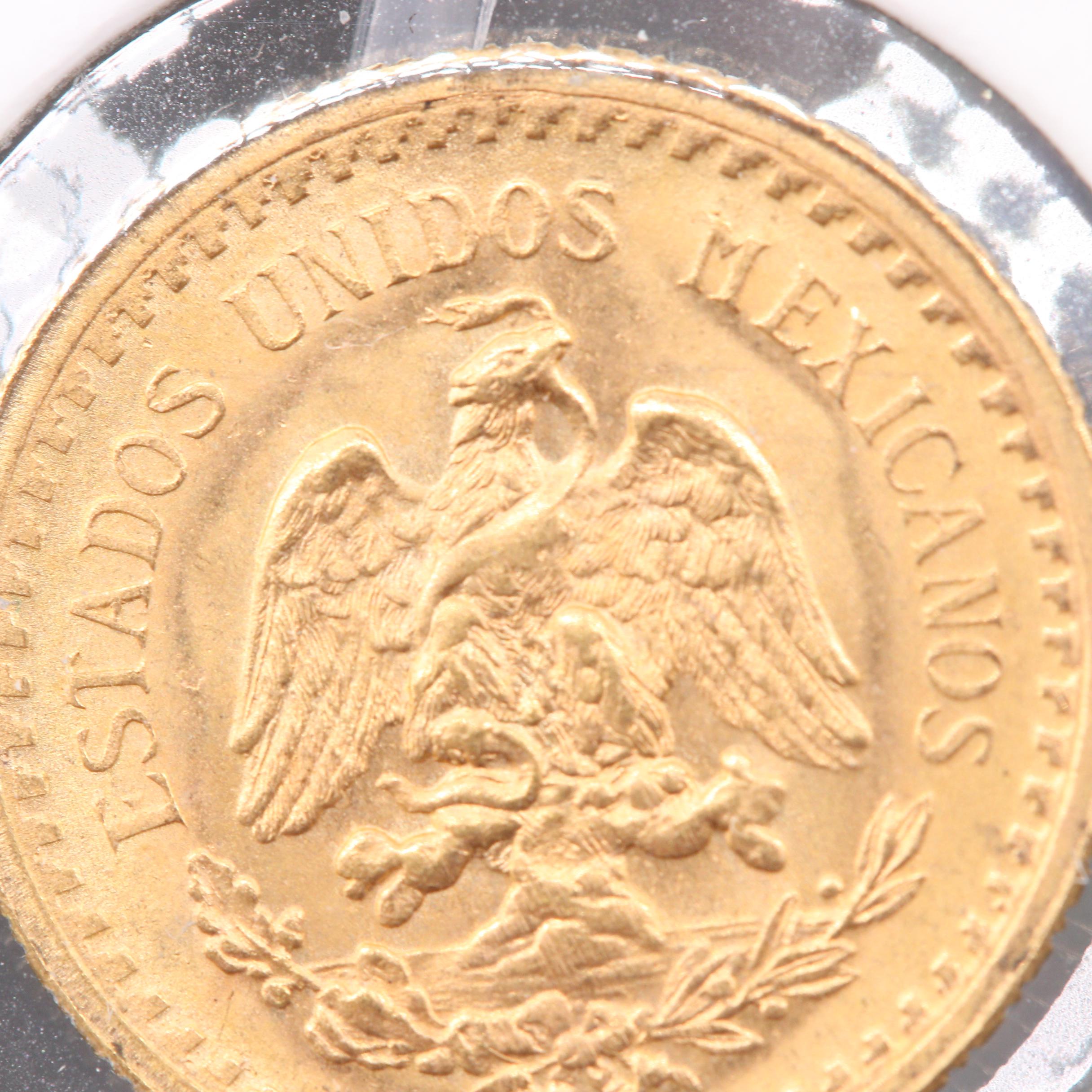 1945 Mexico 2 1/2 Pesos Restrike Gold Coin