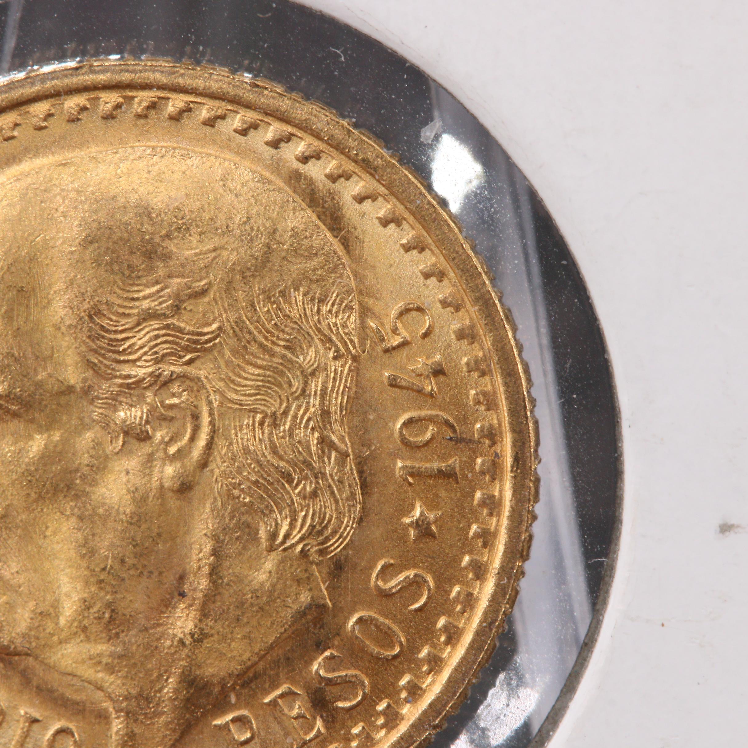 1945 Mexico 2 1/2 Pesos Restrike Gold Coin