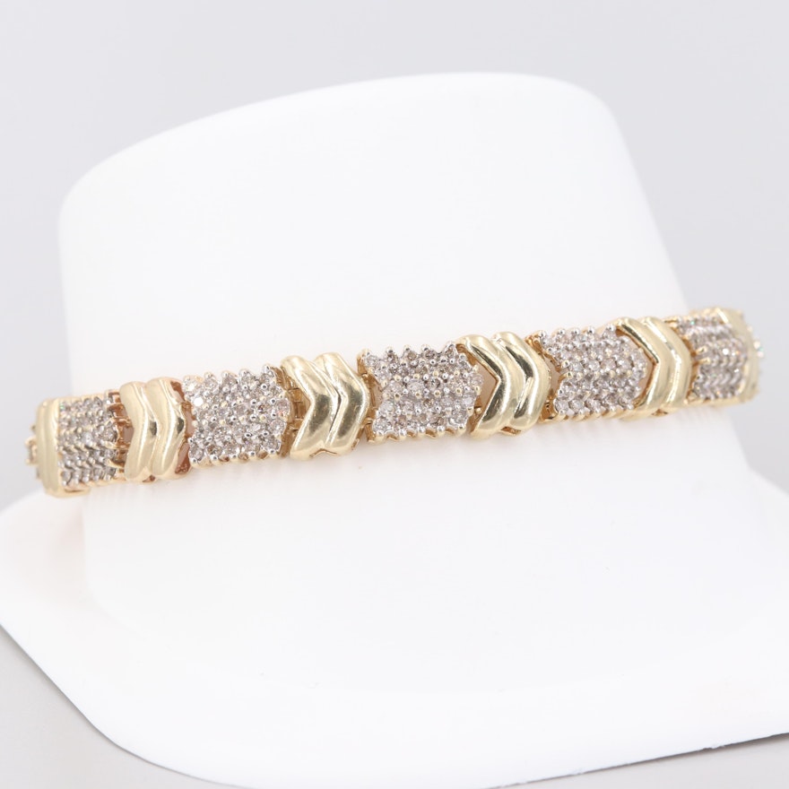 10K Yellow Gold 3.73 CTW Diamond Bracelet