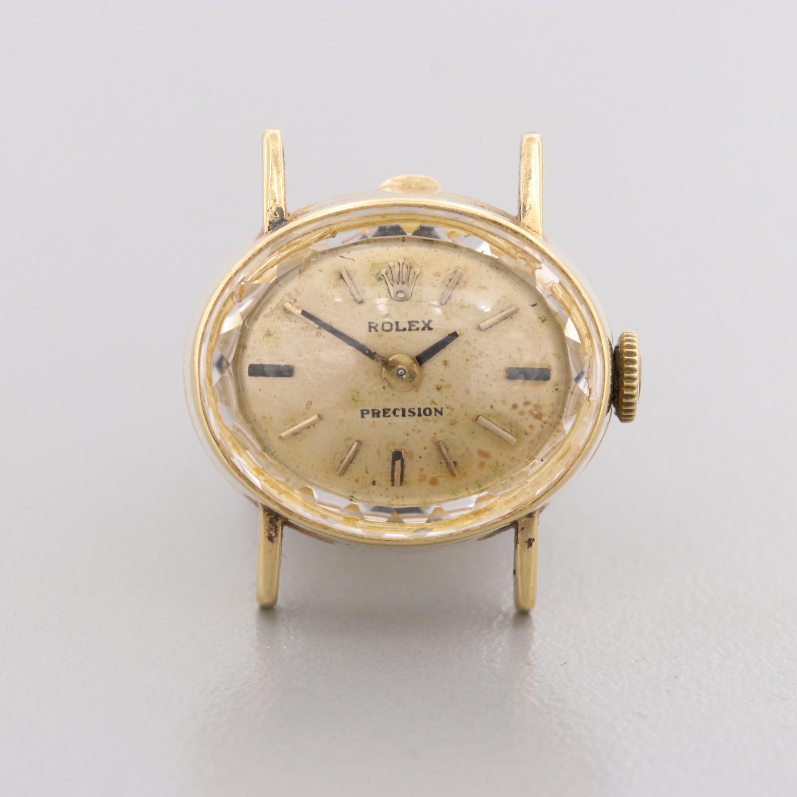 Vintage Rolex 2636 18k Yellow Gold Stem Wind Watch