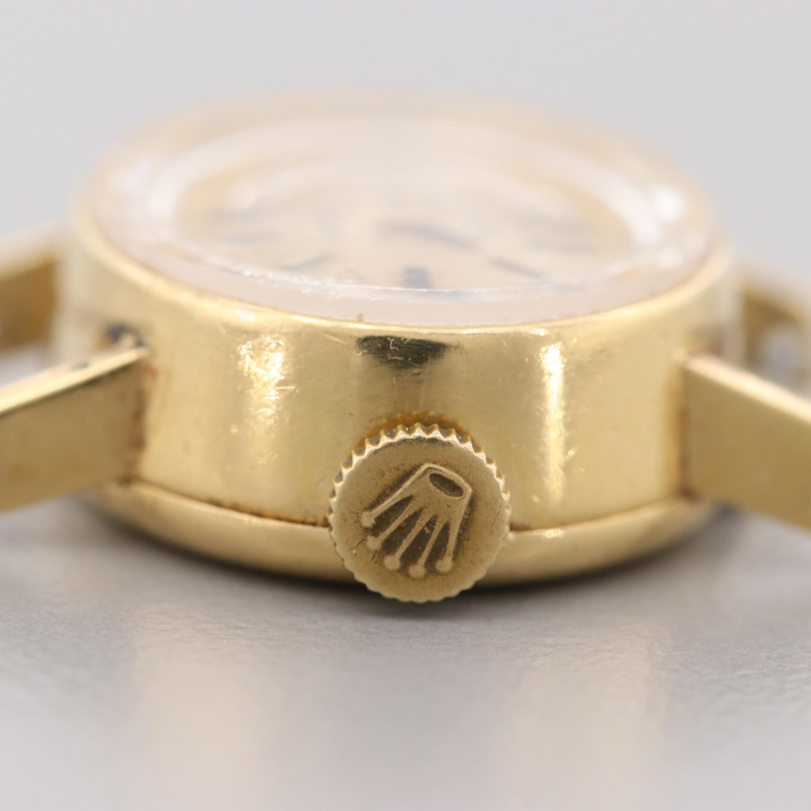 Vintage Rolex 2636 18k Yellow Gold Stem Wind Watch
