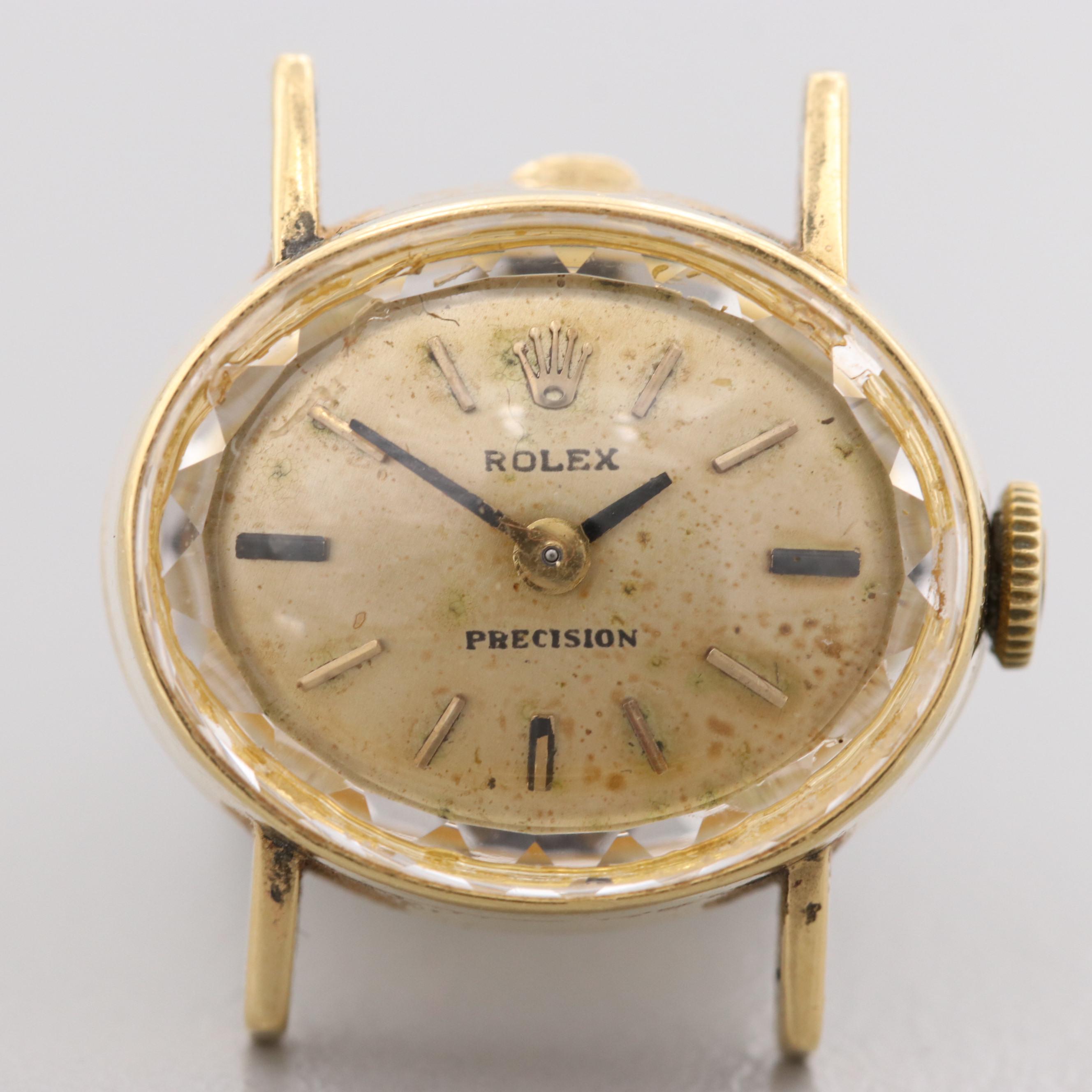 Vintage Rolex 2636 18k Yellow Gold Stem Wind Watch