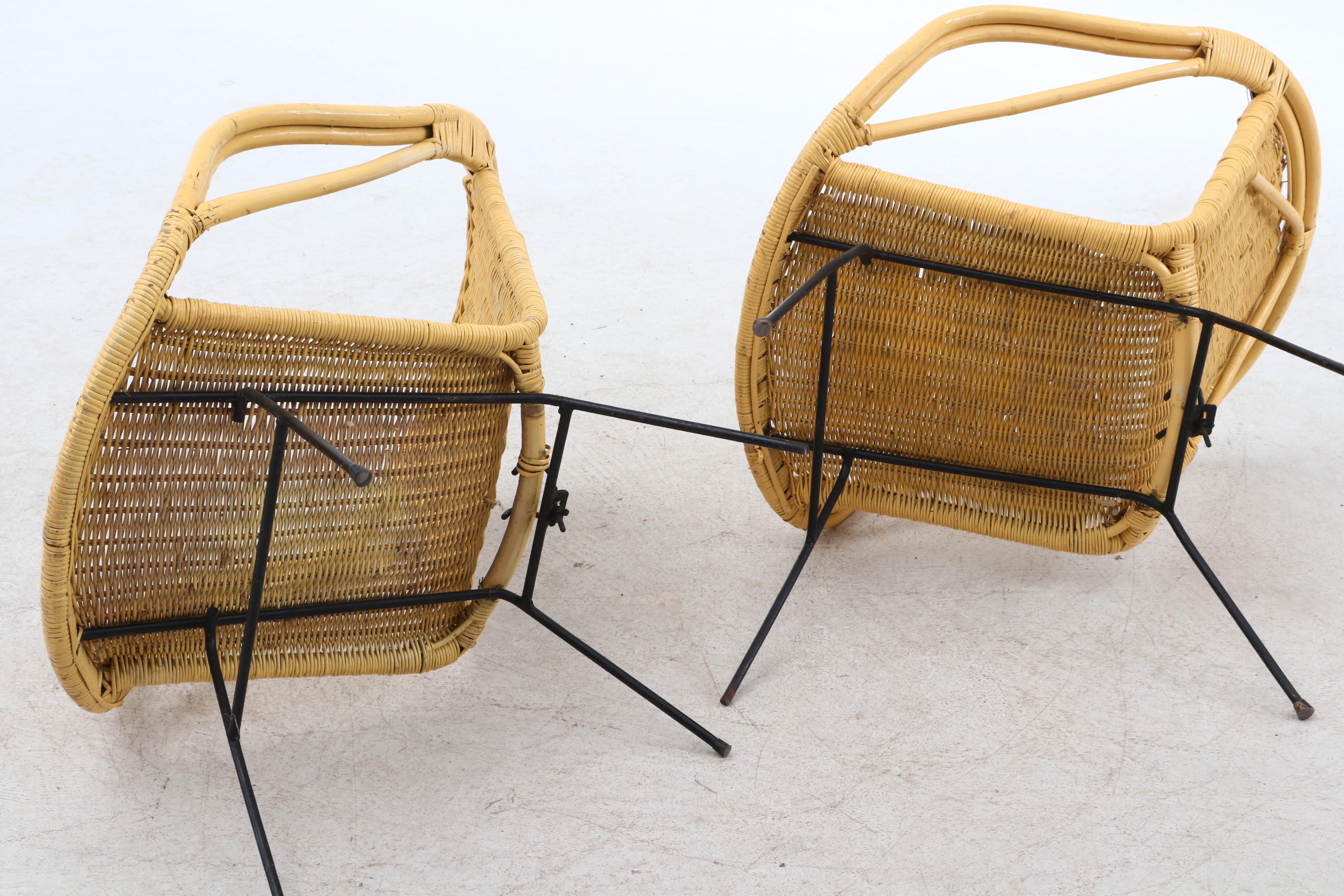 Two Yellow Wicker Chairs | EBTH