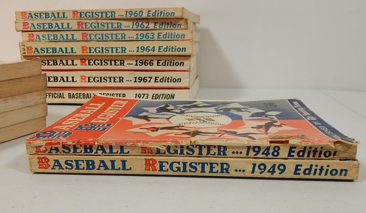 Vintage Baseball Register Books from 1948 with Various Years to 1973